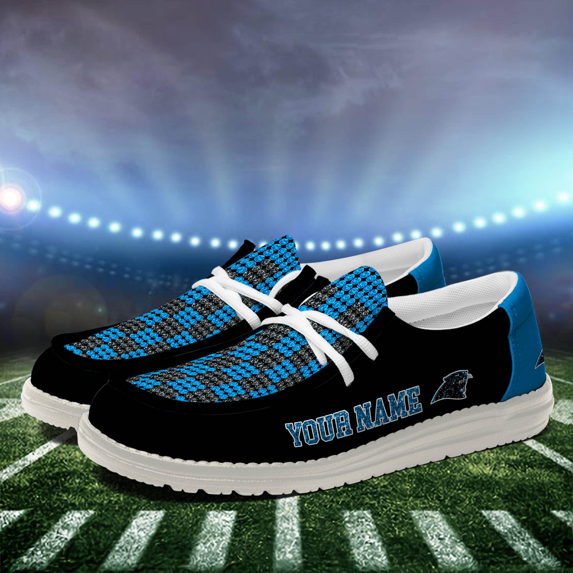 Carolina Panthers 32 Teams HeyDude Canvas Loafer Shoes Personalized Your Name