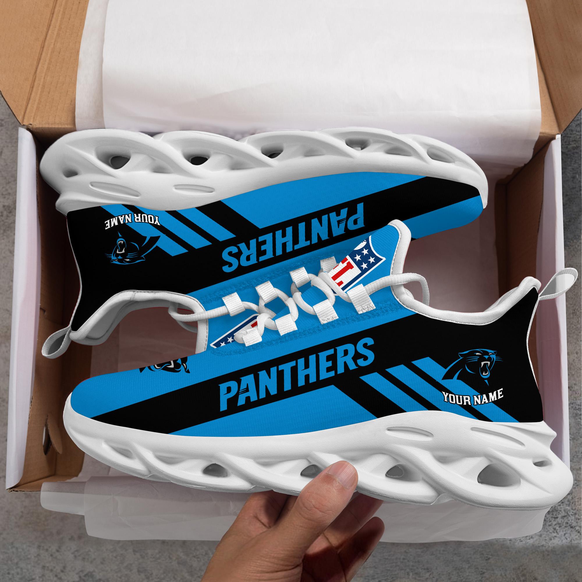 Carolina Panthers Black Max Soul Shoes 2026 Versions Custom Name 635