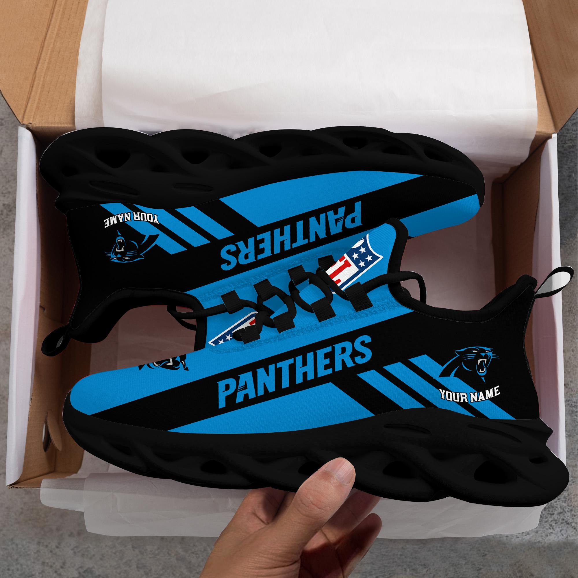 Carolina Panthers Black Max Soul Shoes 2026 Versions Custom Name 635