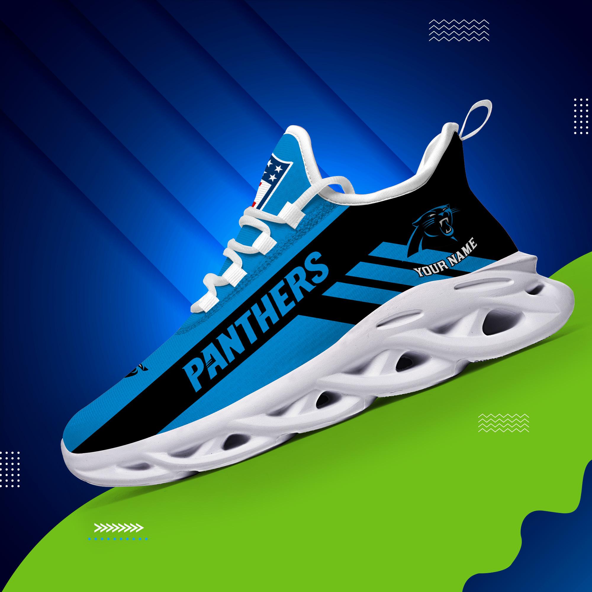 Carolina Panthers Black Max Soul Shoes 2026 Versions Custom Name 635