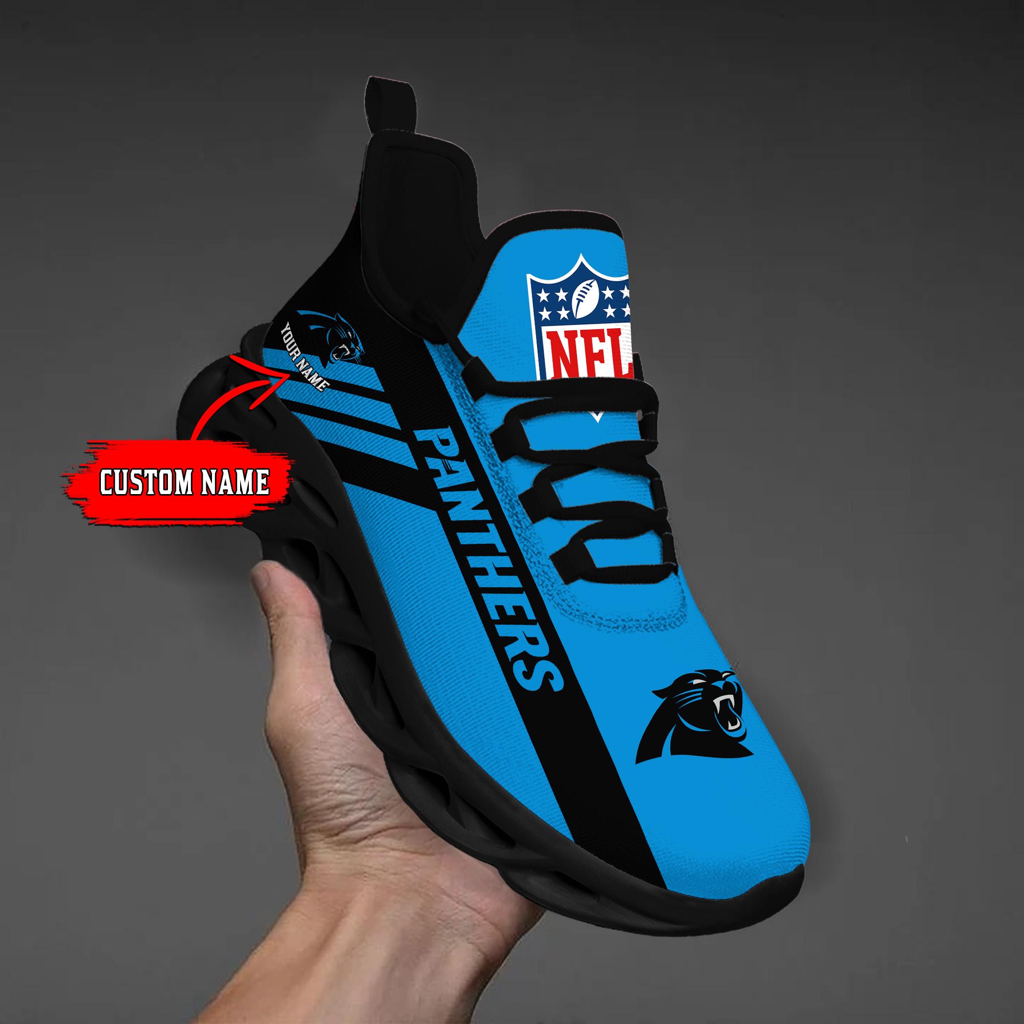 Carolina Panthers Black Max Soul Shoes 2026 Versions Custom Name 635
