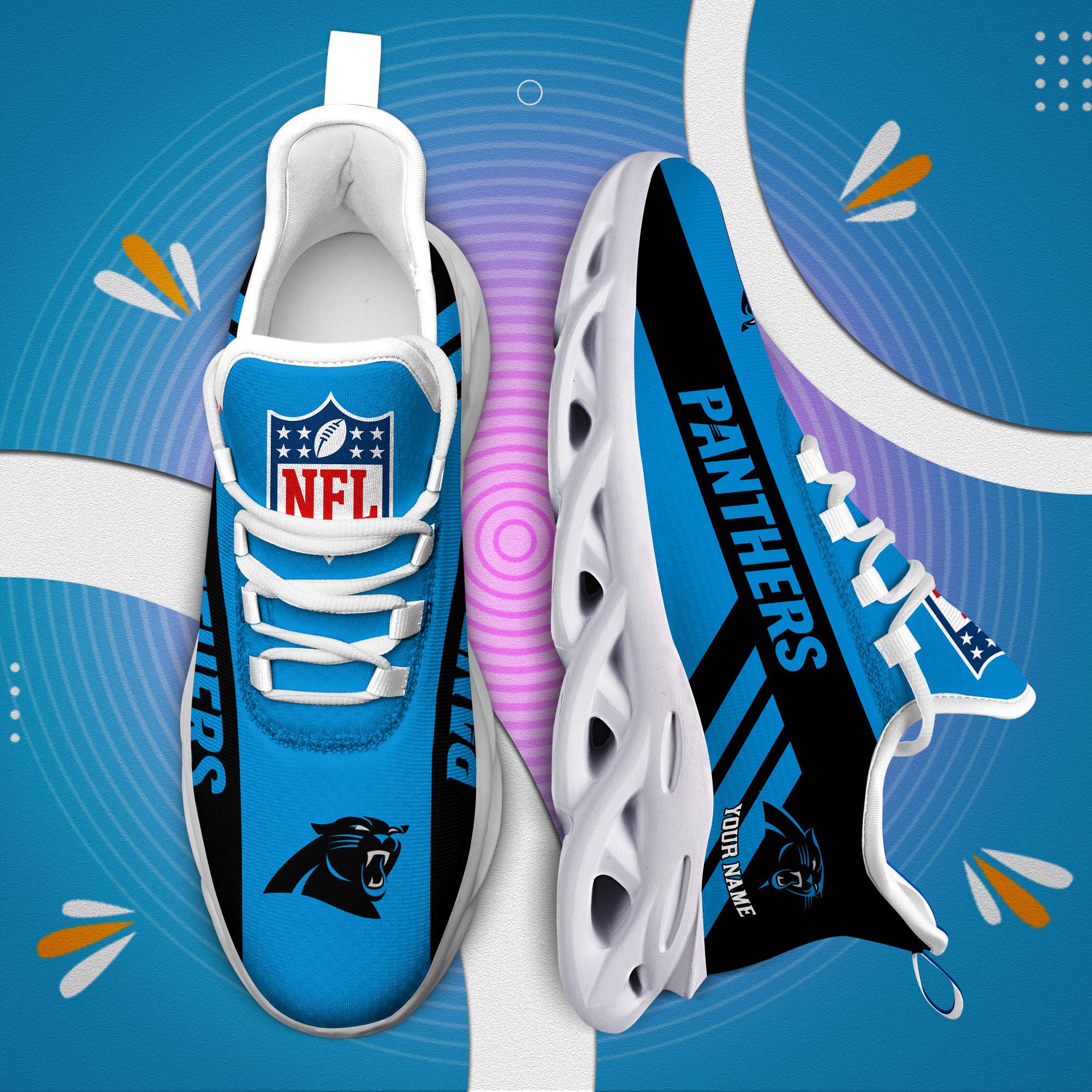 Carolina Panthers Black Max Soul Shoes 2026 Versions Custom Name 635