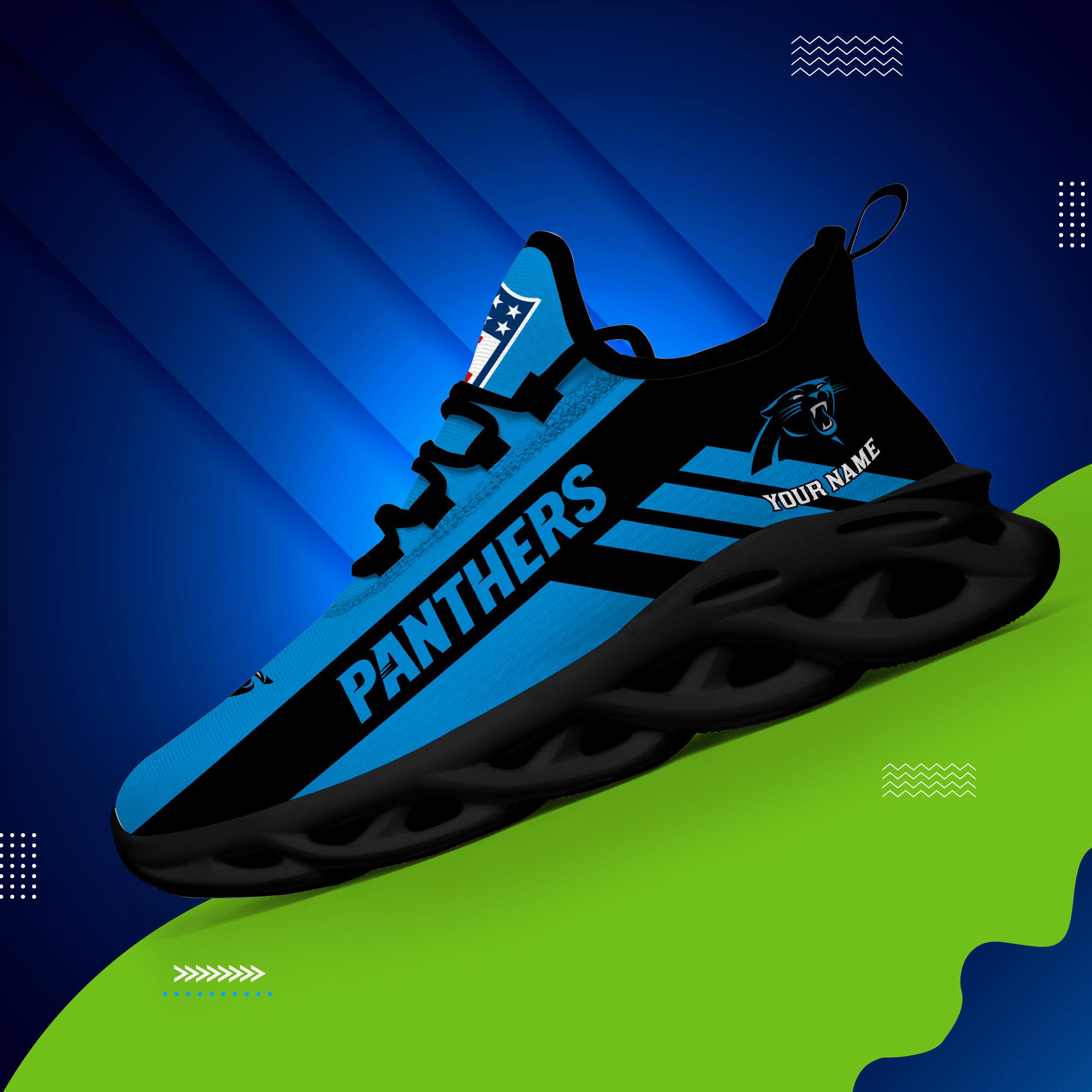 Carolina Panthers Black Max Soul Shoes 2026 Versions Custom Name 635