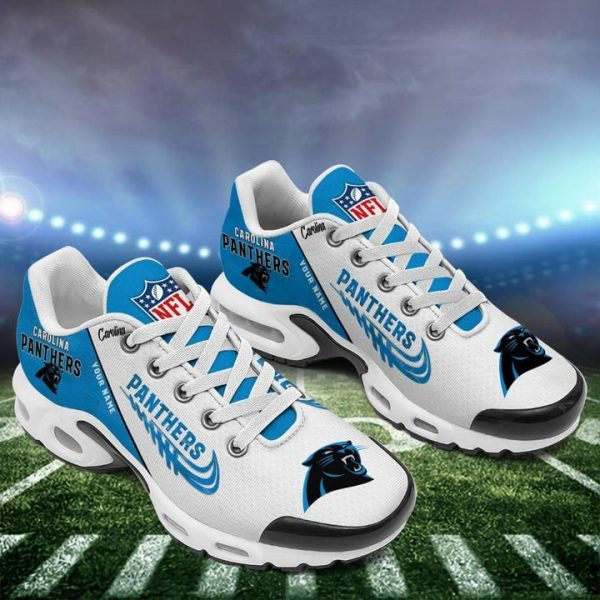 Carolina Panthers Personalized Name Team Mix Colors Wing Logo TN Air Max Shoes Air Cushion Sneakers