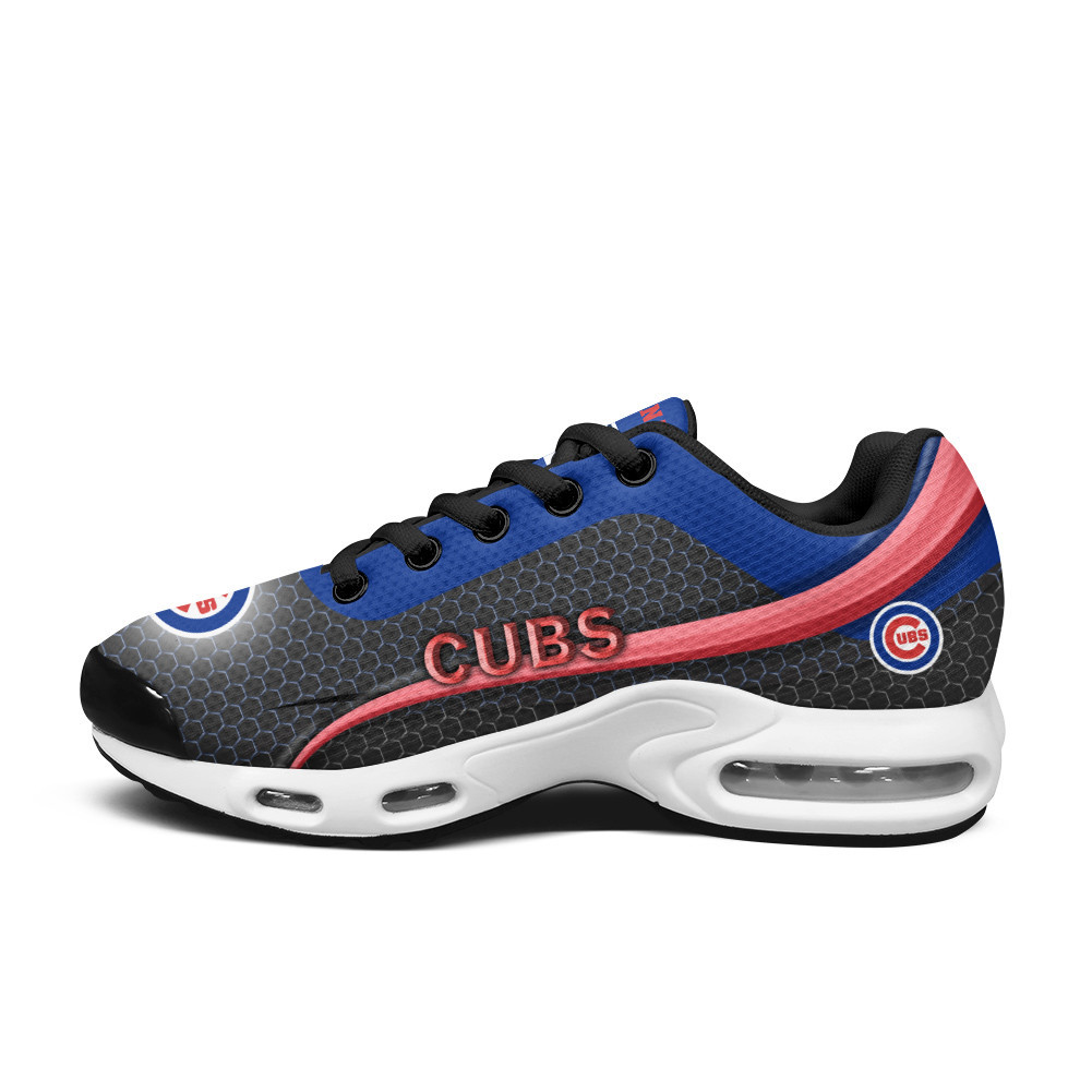 Chicago Cubs Personalized Name Team Colors Wave Line Beehive Pattern TN Shoes Air Cushion Sneakers