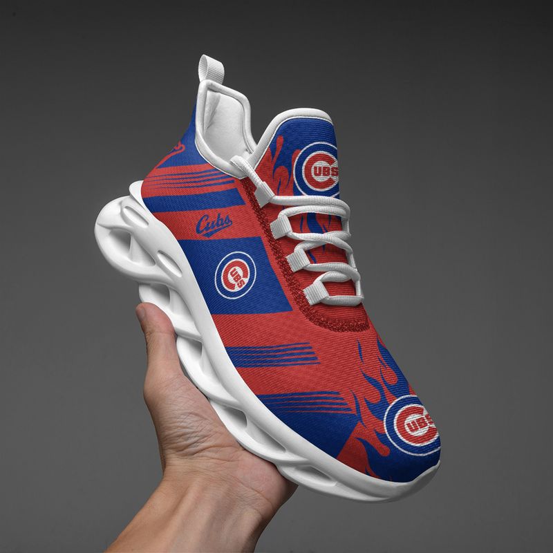 Chicago Cubs Stripe and Fire Pattern Max Soul Shoes NEW019637
