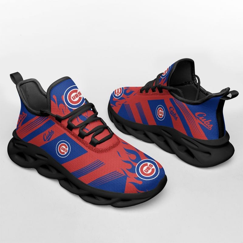 Chicago Cubs Stripe and Fire Pattern Max Soul Shoes NEW019637