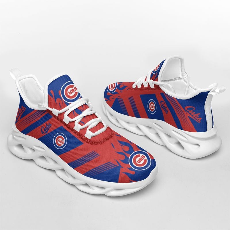 Chicago Cubs Stripe and Fire Pattern Max Soul Shoes NEW019637