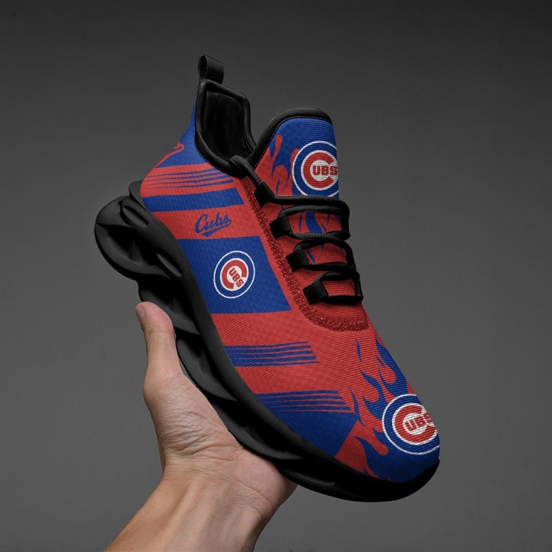 Chicago Cubs Stripe and Fire Pattern Max Soul Shoes NEW019637
