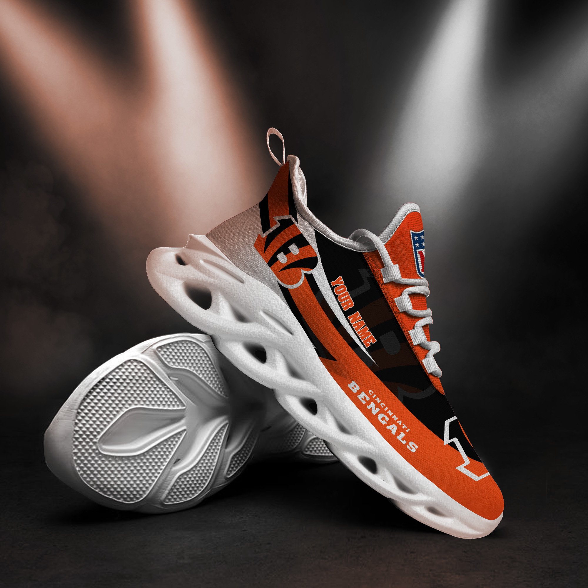 Cincinnati Bengals White Max Soul Shoes 2026 Versions Custom Your Name, Sports Gift For Fan, Sport Gifts PH410
