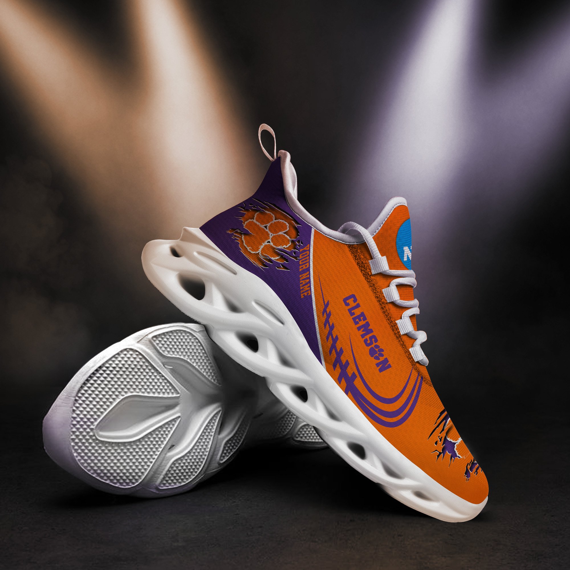 Clemson Tigers Black Max Soul Shoes 2026 Versions Custom Name 016