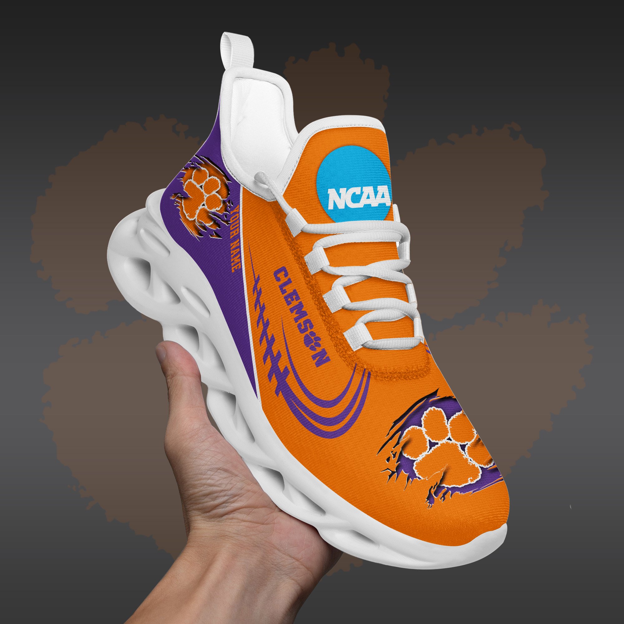Clemson Tigers Black Max Soul Shoes 2026 Versions Custom Name 016