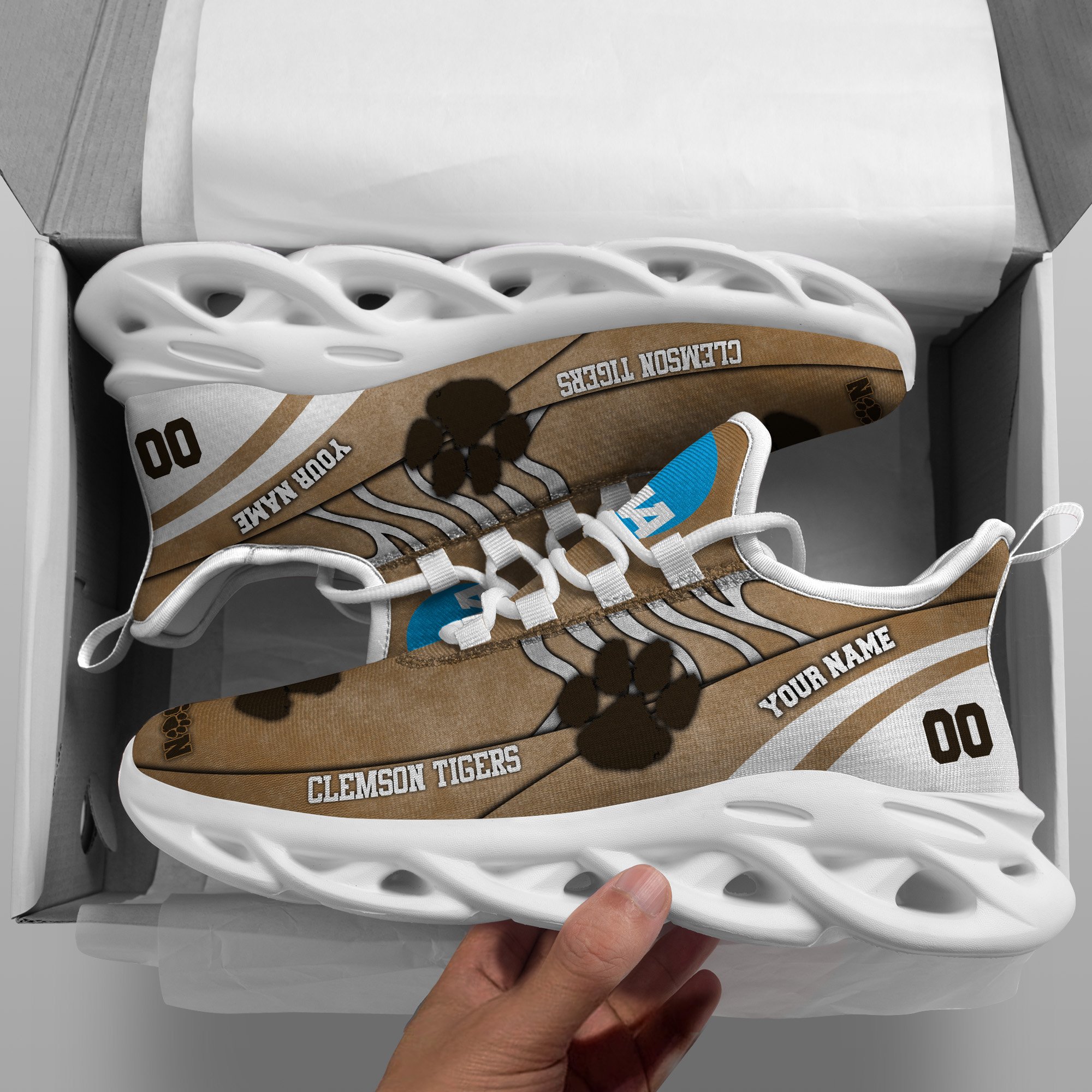 Clemson Tigers Black Max Soul Shoes 2026 Versions Custom Your Name And Number 312