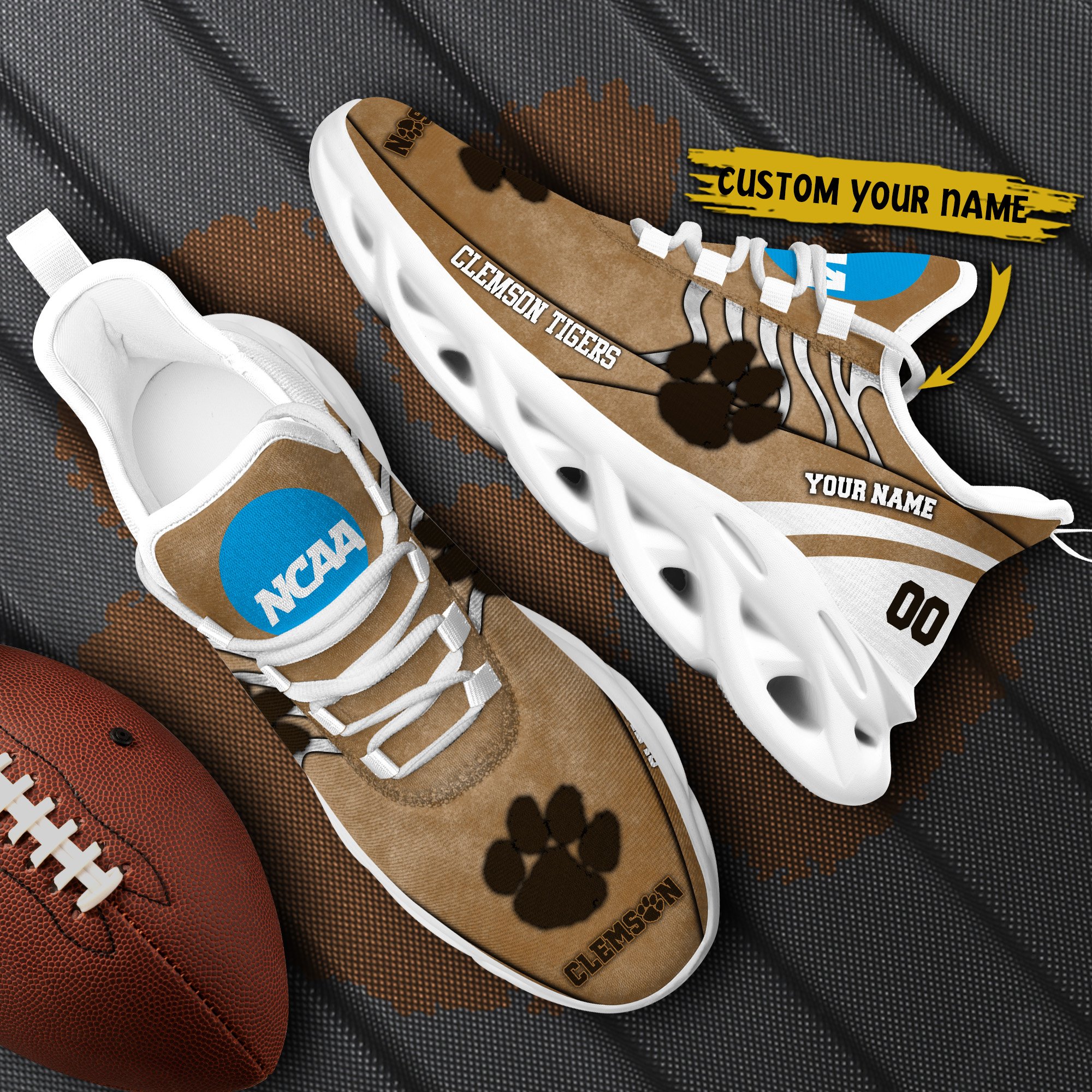 Clemson Tigers Black Max Soul Shoes 2026 Versions Custom Your Name And Number 312