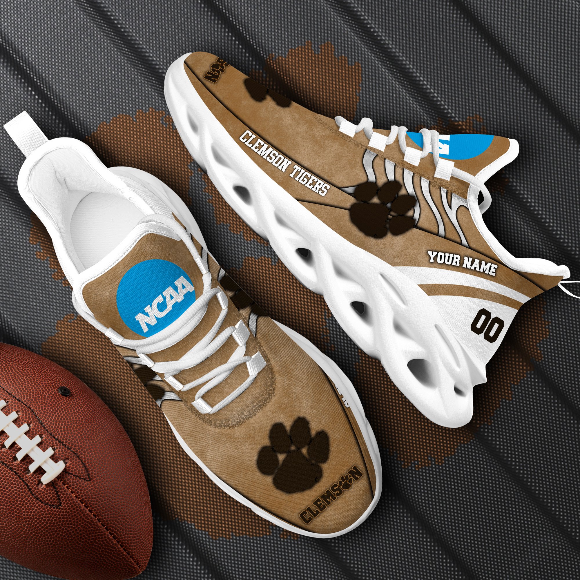 Clemson Tigers Black Max Soul Shoes 2026 Versions Custom Your Name And Number 312