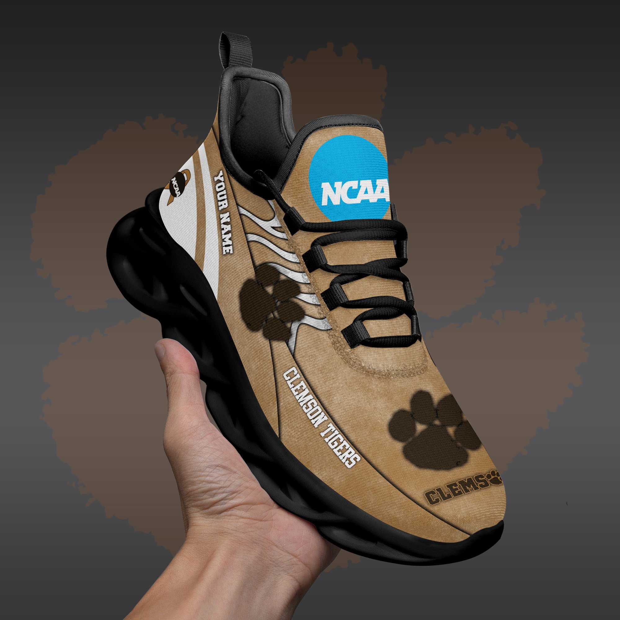 Clemson Tigers Black Max Soul Shoes 2026 Versions Custom Your Name And Number 312