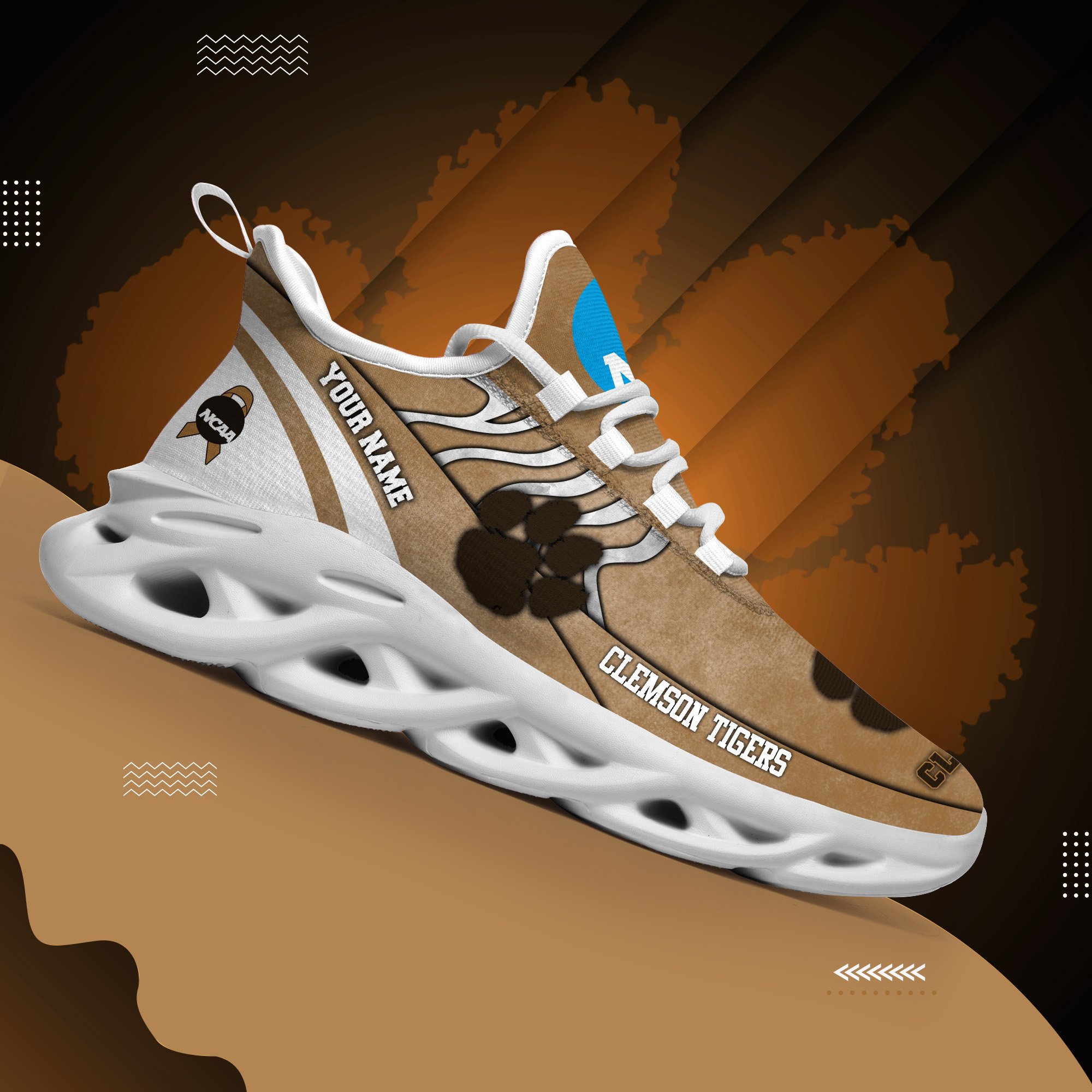 Clemson Tigers Black Max Soul Shoes 2026 Versions Custom Your Name And Number 312