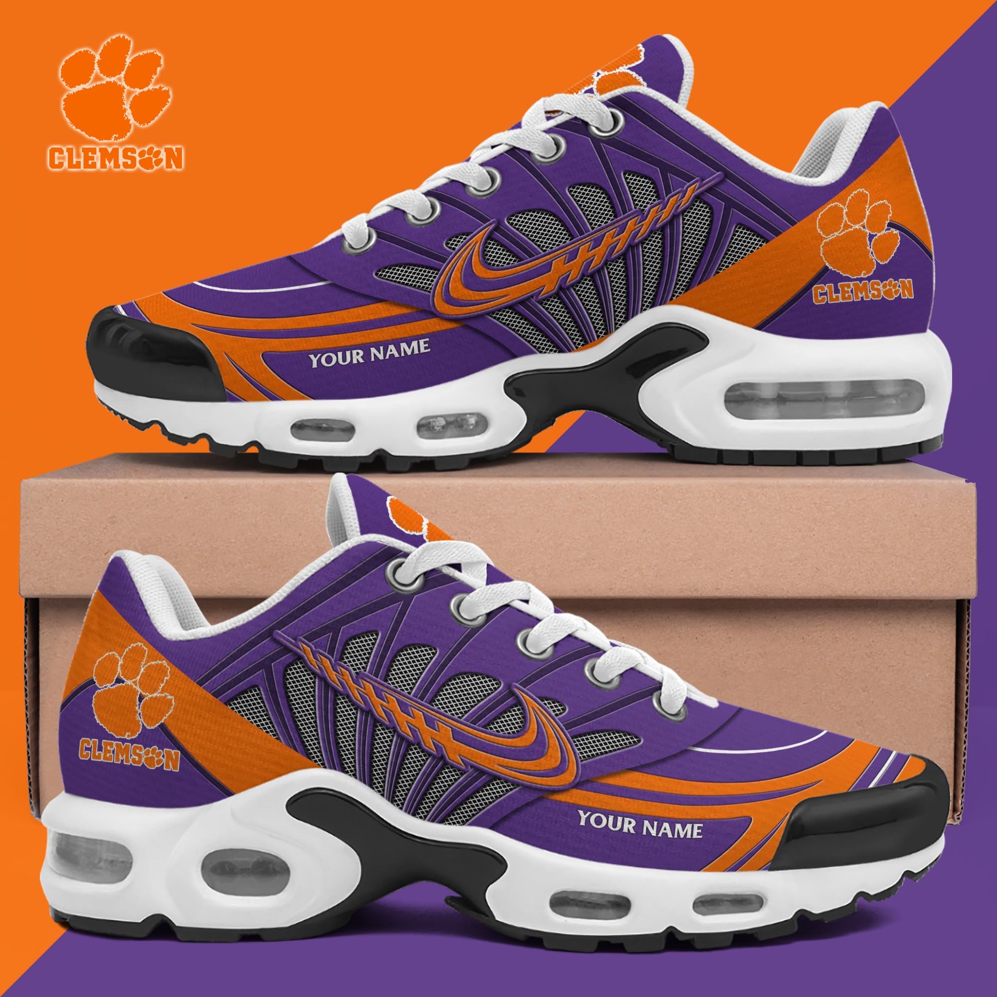 Clemson Tigers TN Shoes 2026 Version Custom Name 135