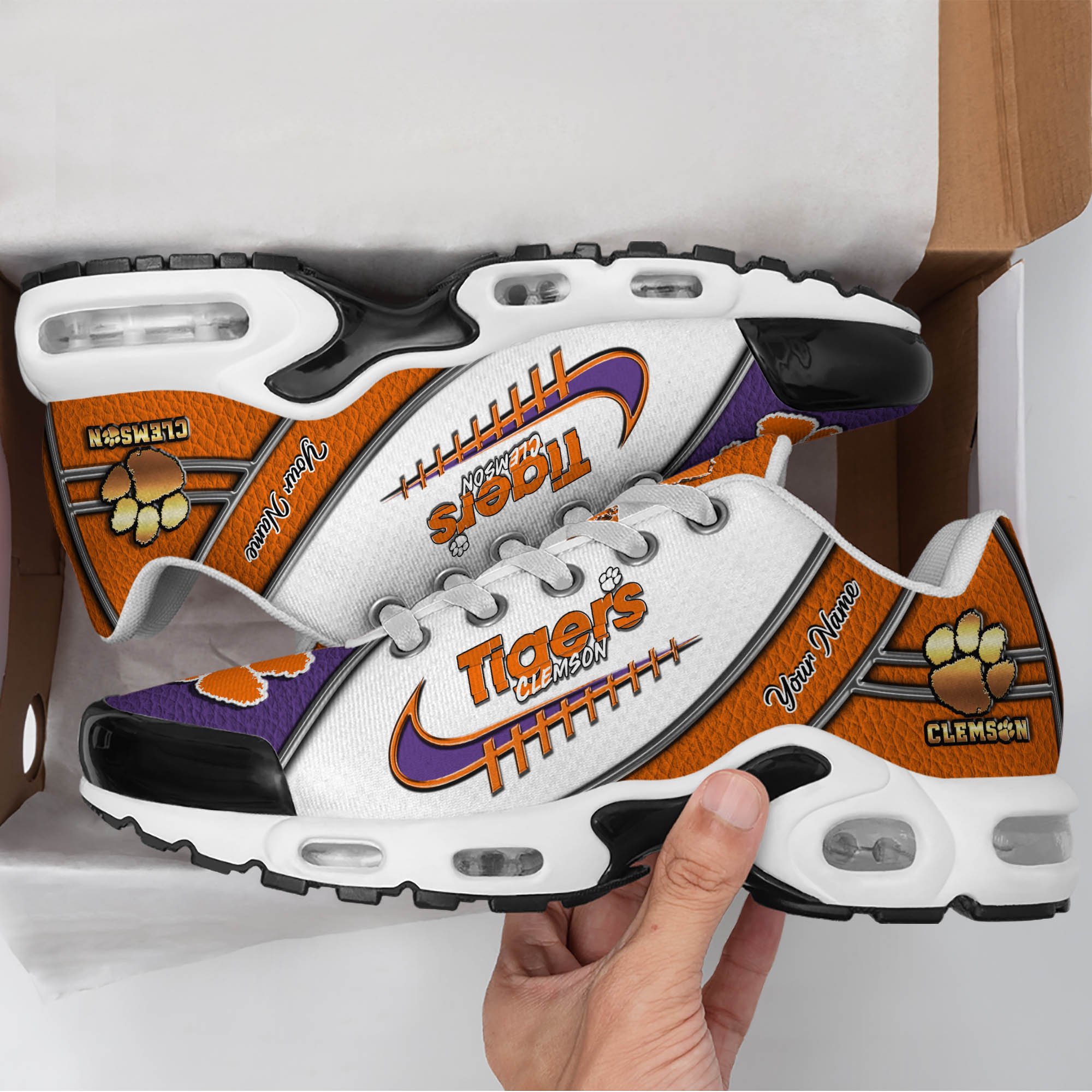 Clemson Tigers TN Shoes 2026 Version Custom Your Name, Football Team Shoes 516