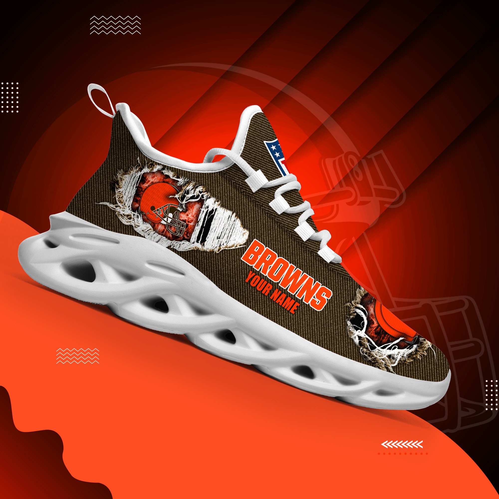 Cleveland Browns Black Max Soul Shoes 2026 Versions Custom Name 554