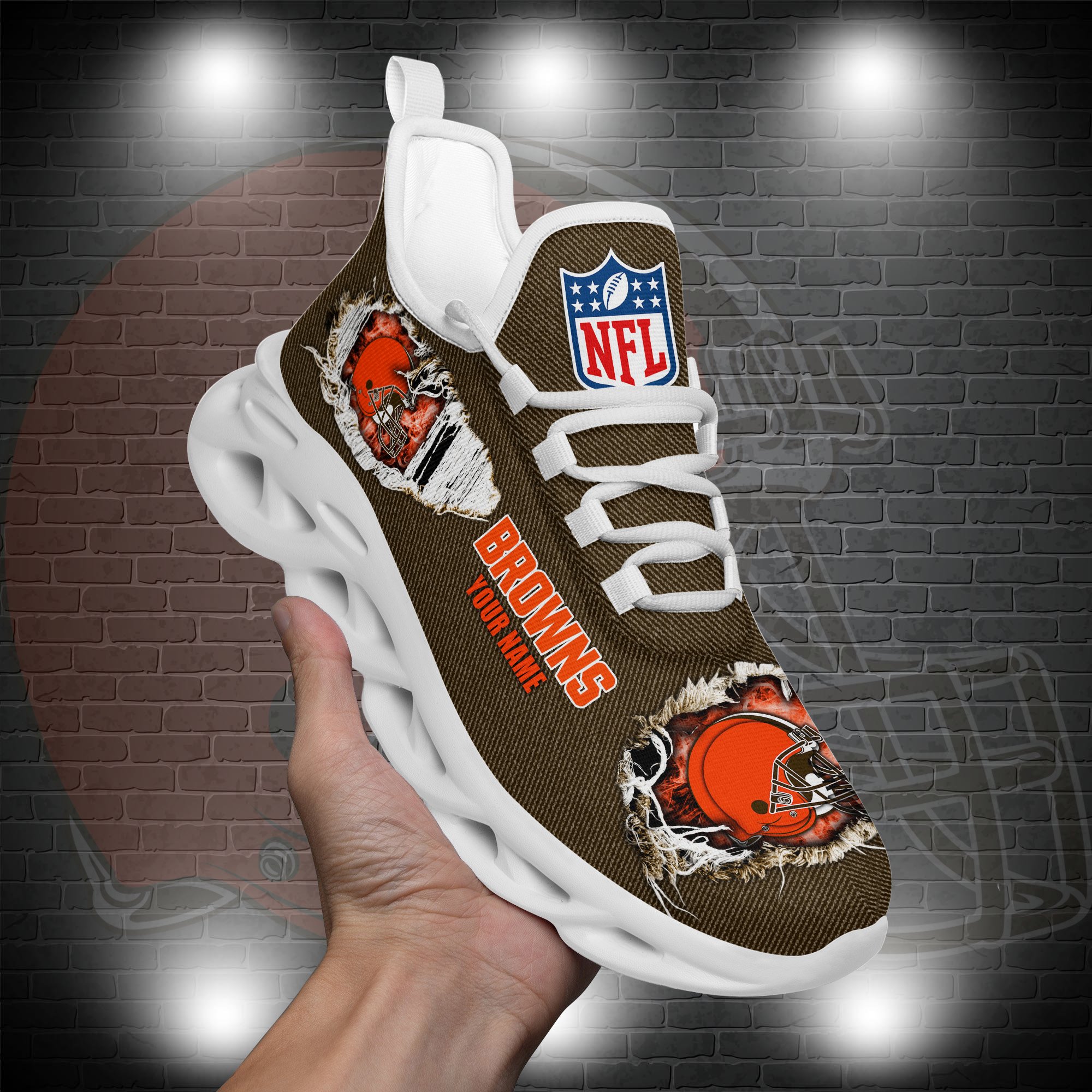 Cleveland Browns Black Max Soul Shoes 2026 Versions Custom Name 554