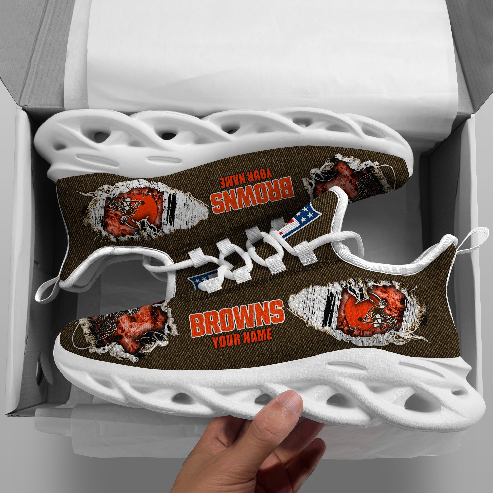 Cleveland Browns Black Max Soul Shoes 2026 Versions Custom Name 554