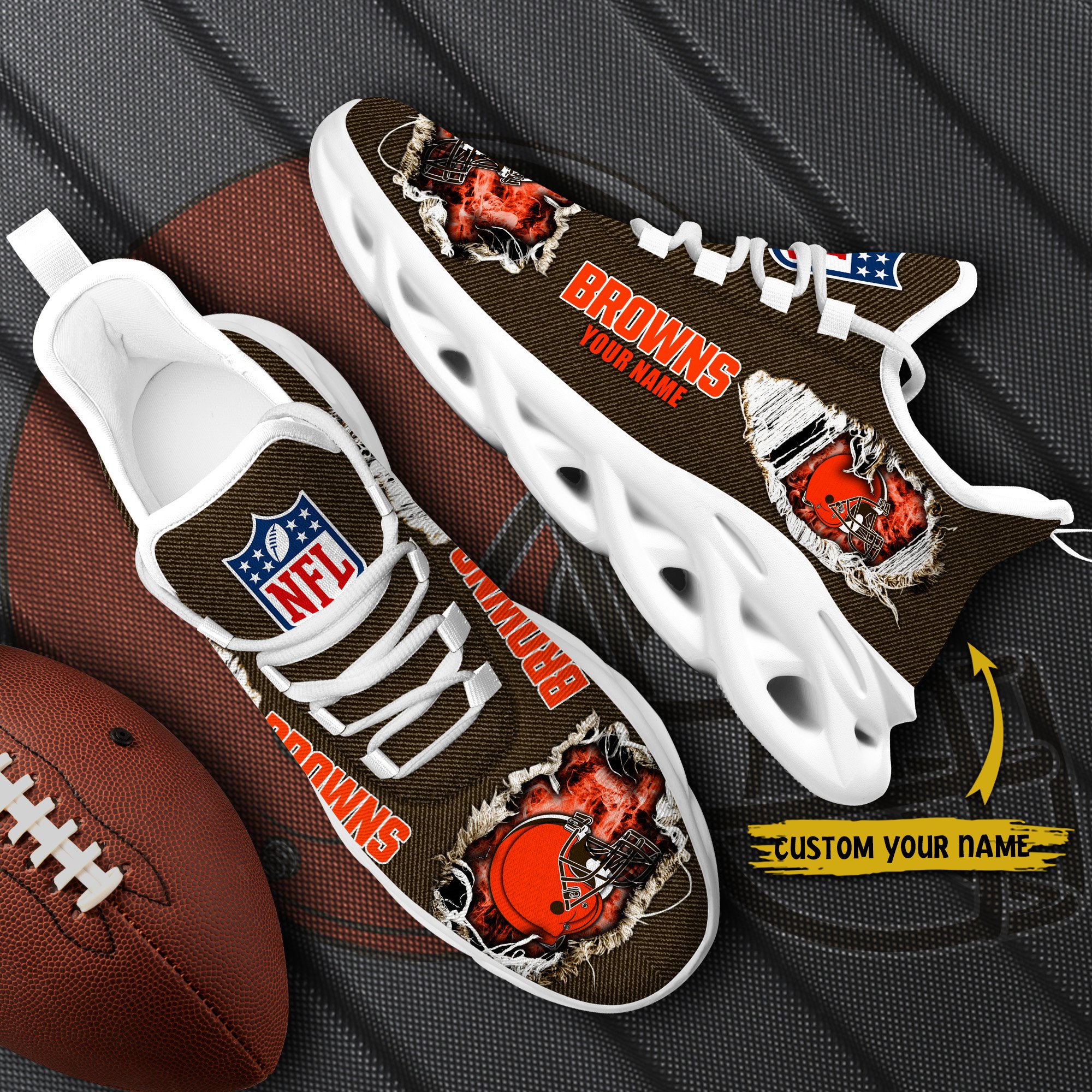 Cleveland Browns Black Max Soul Shoes 2026 Versions Custom Name 554
