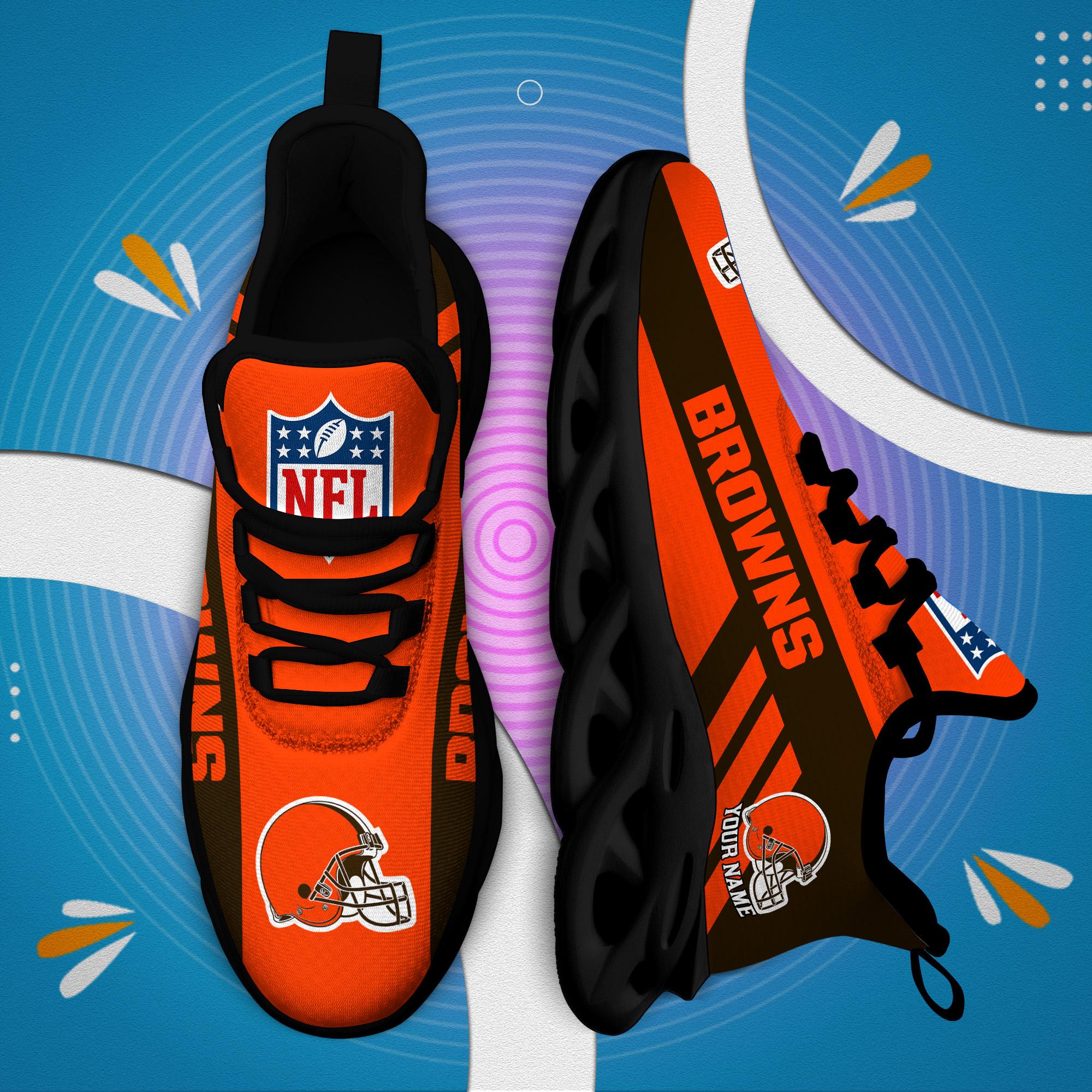Cleveland Browns Black Max Soul Shoes 2026 Versions Custom Name 635