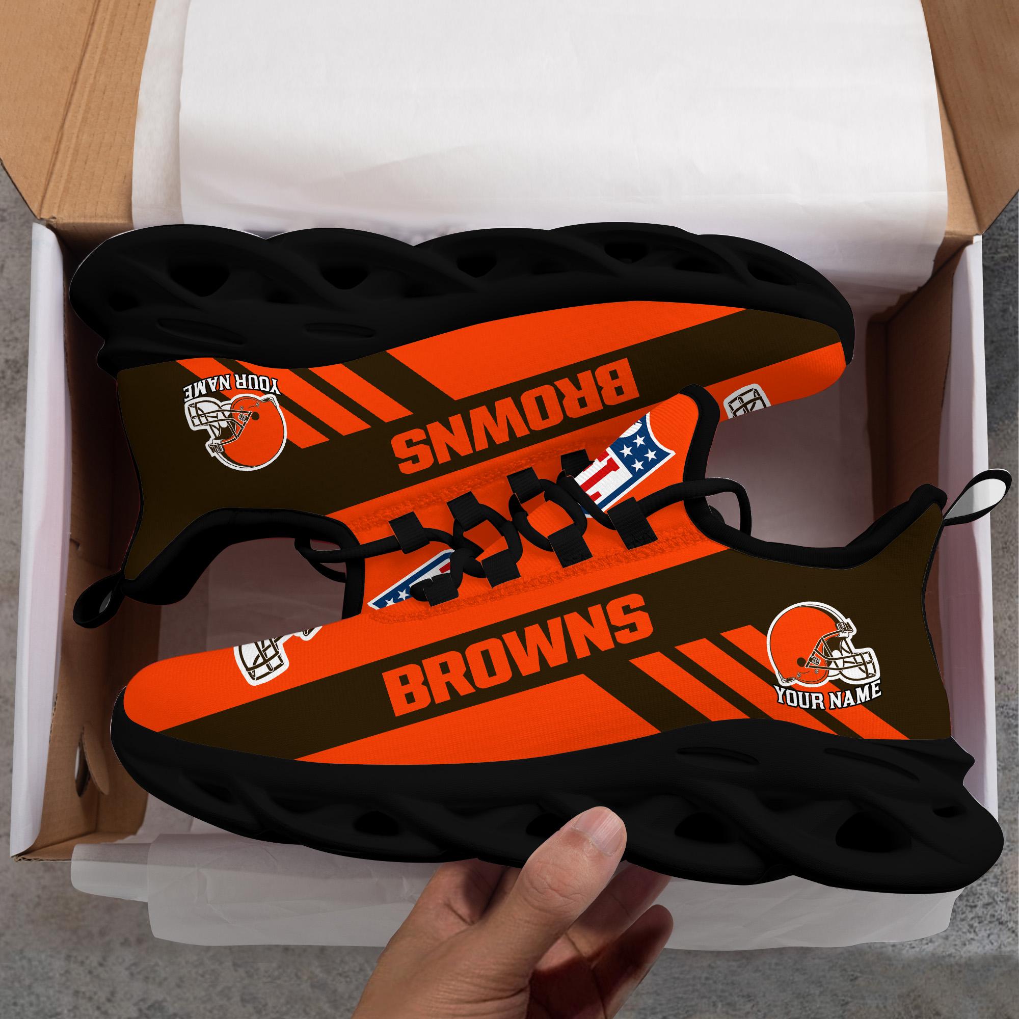 Cleveland Browns Black Max Soul Shoes 2026 Versions Custom Name 635