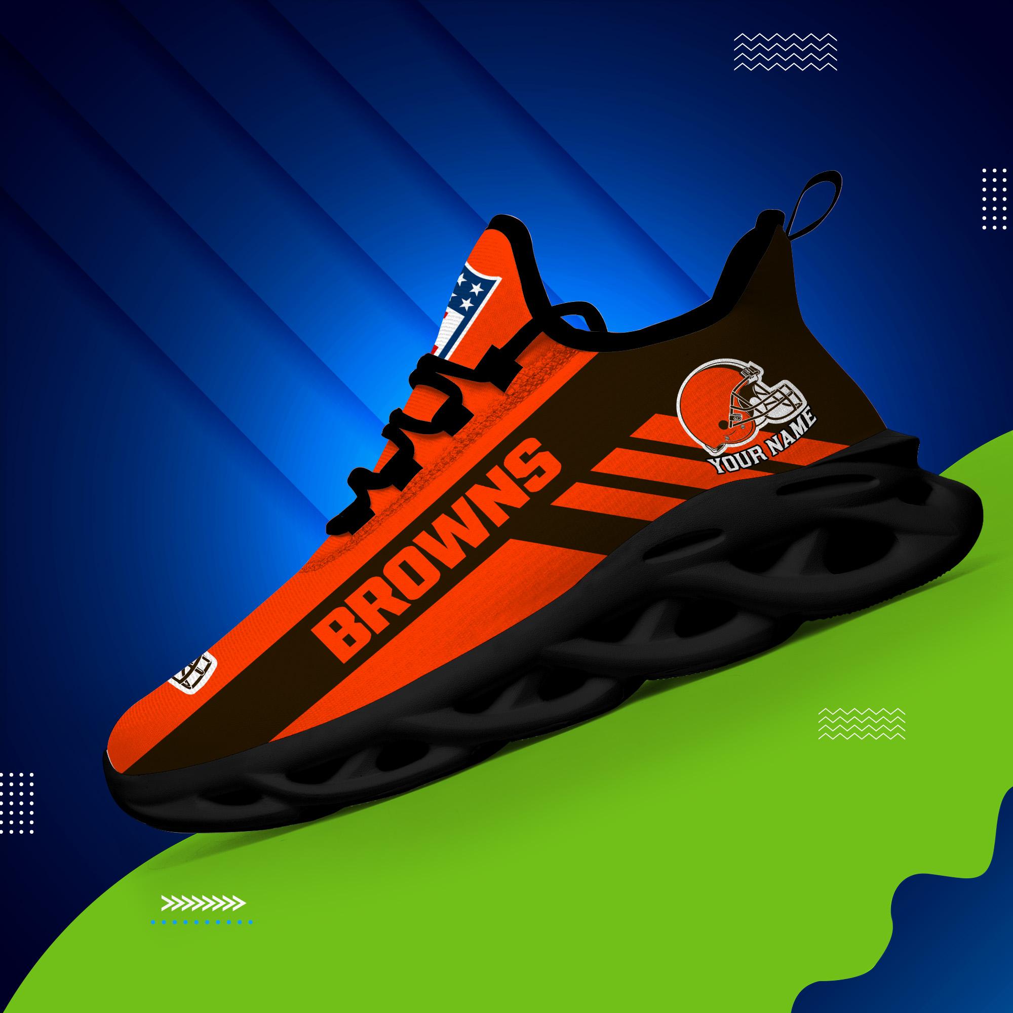 Cleveland Browns Black Max Soul Shoes 2026 Versions Custom Name 635