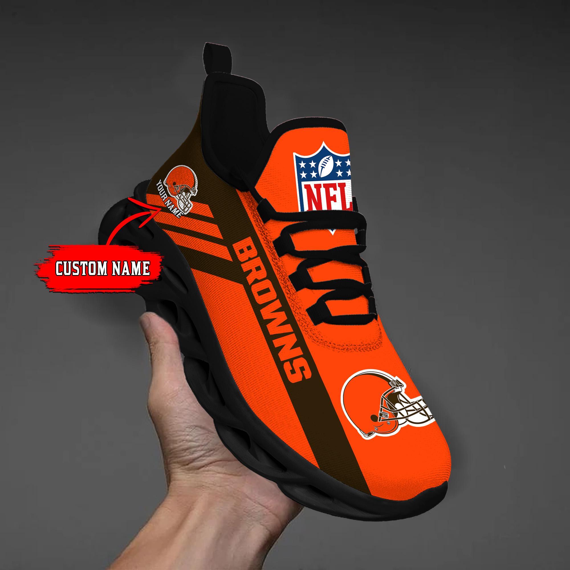 Cleveland Browns Black Max Soul Shoes 2026 Versions Custom Name 635