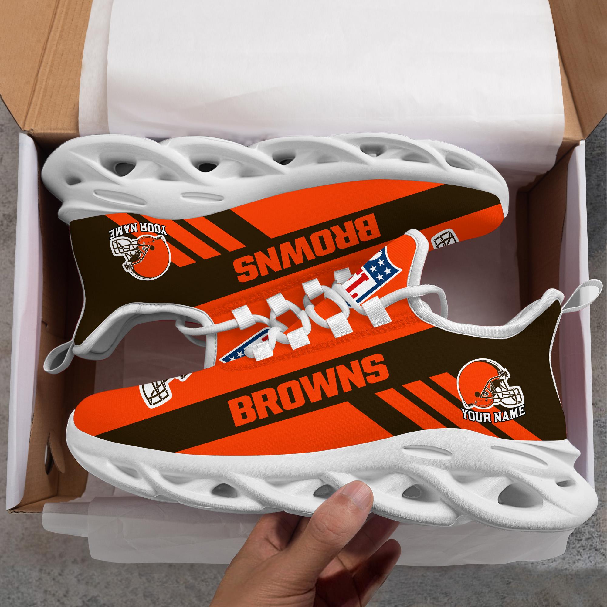 Cleveland Browns Black Max Soul Shoes 2026 Versions Custom Name 635