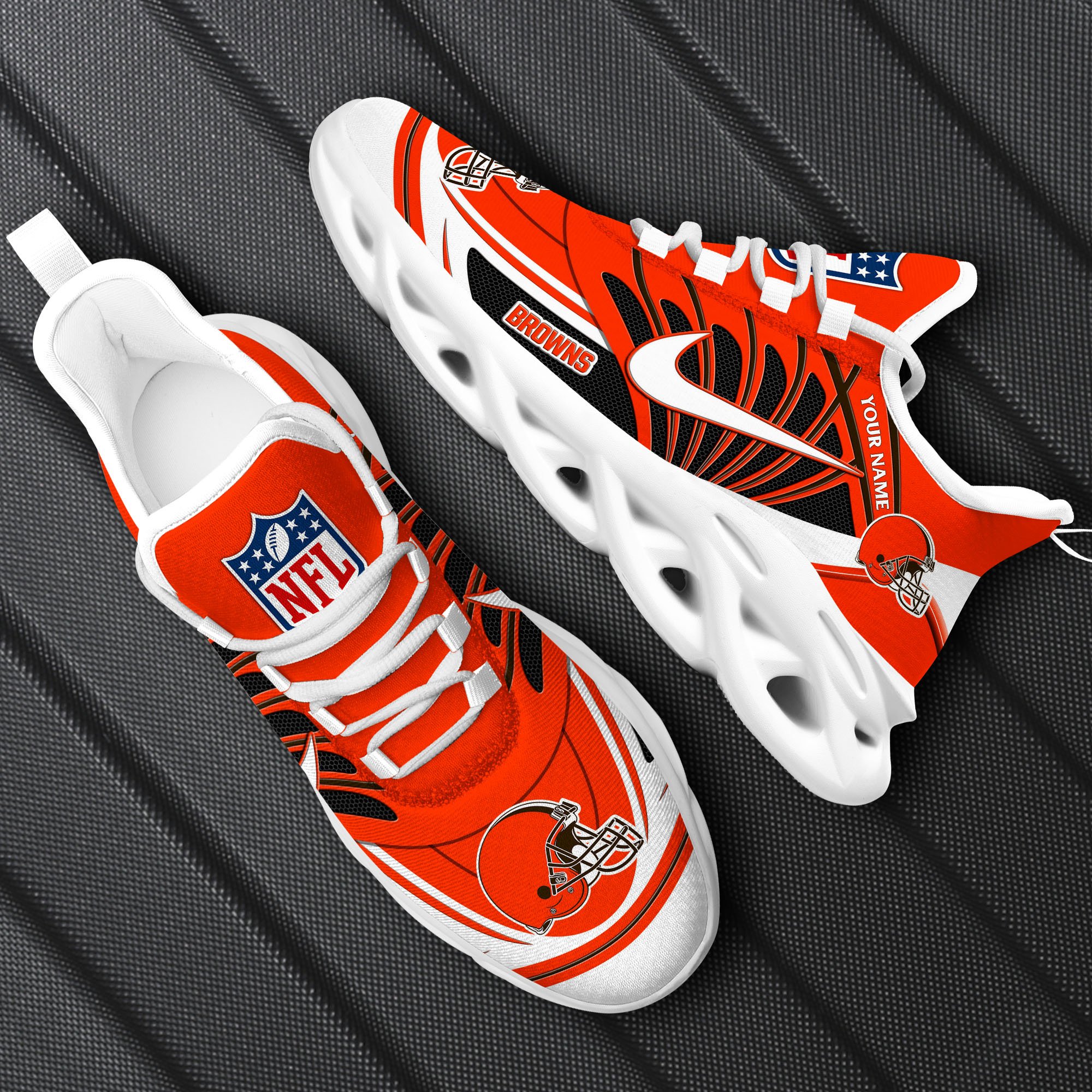 Cleveland Browns Black Max Soul Shoes 2026 Versions Custom Name 898