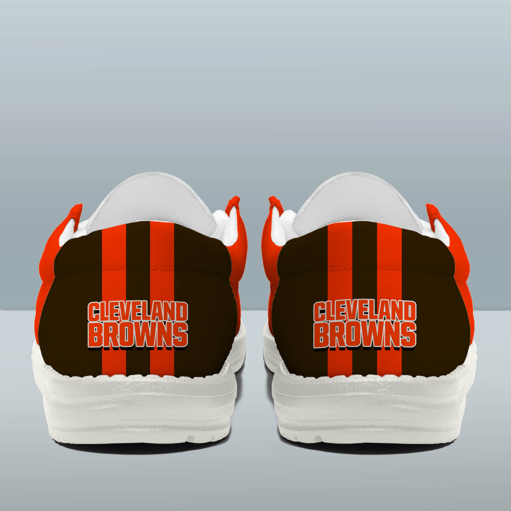 Cleveland Browns Team White Canvas Loafer Shoes Personalized Your Name