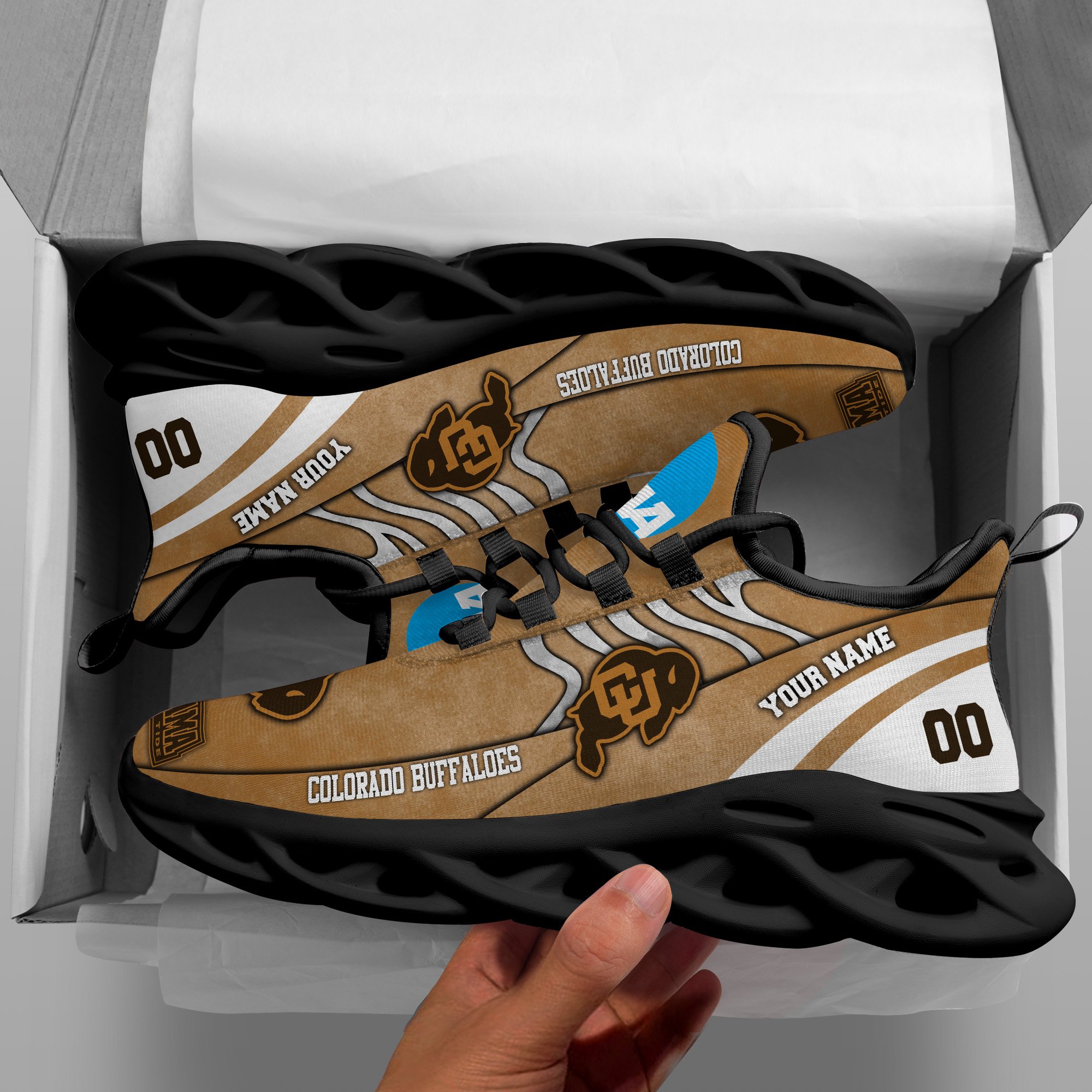 Colorado Buffaloes Black Max Soul Shoes 2026 Versions Custom Your Name And Number 312
