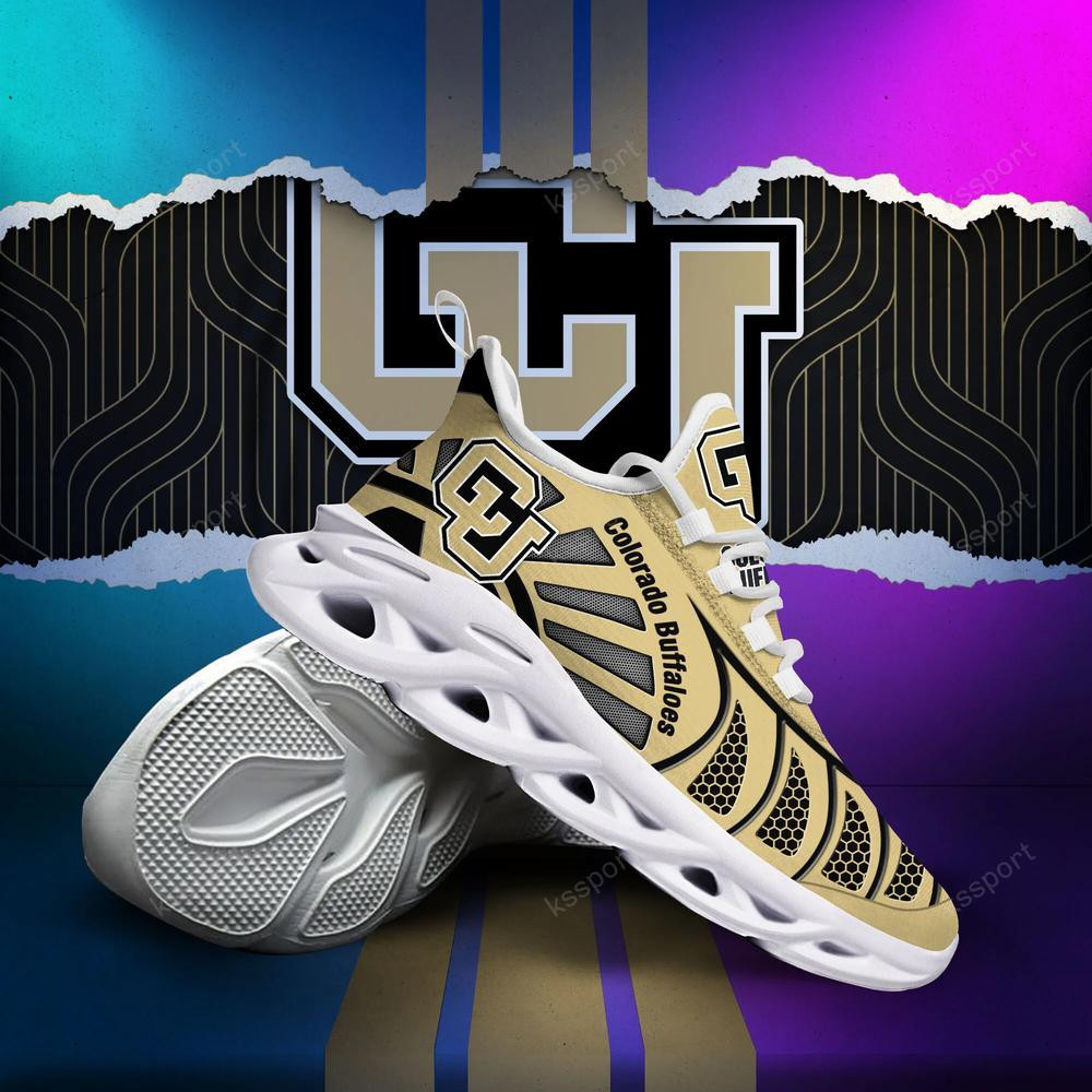 Colorado Buffaloes Max Soul Clunky, Black And White Running Shoes