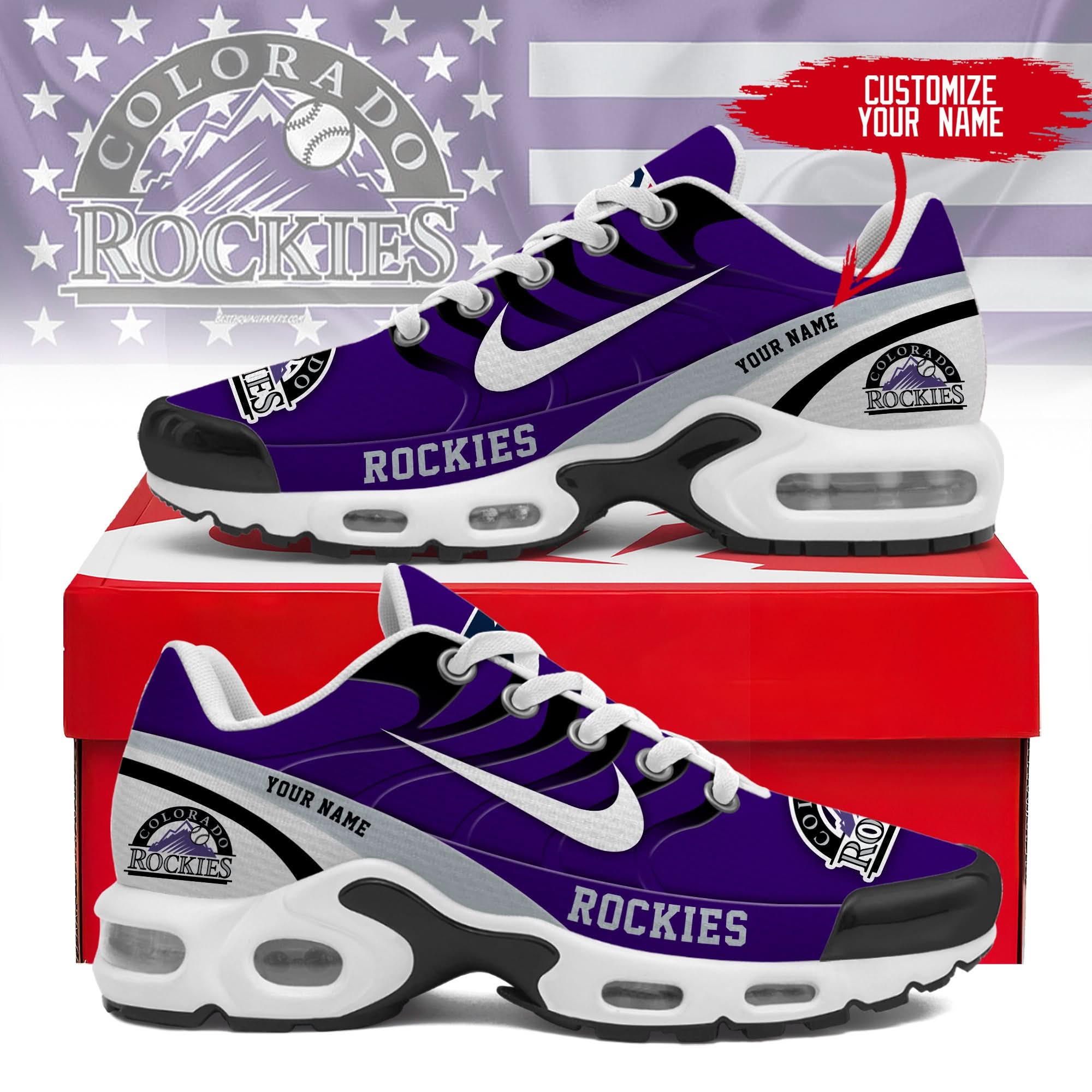 Colorado Rockies Personalized Air Max Shoes TD 300525