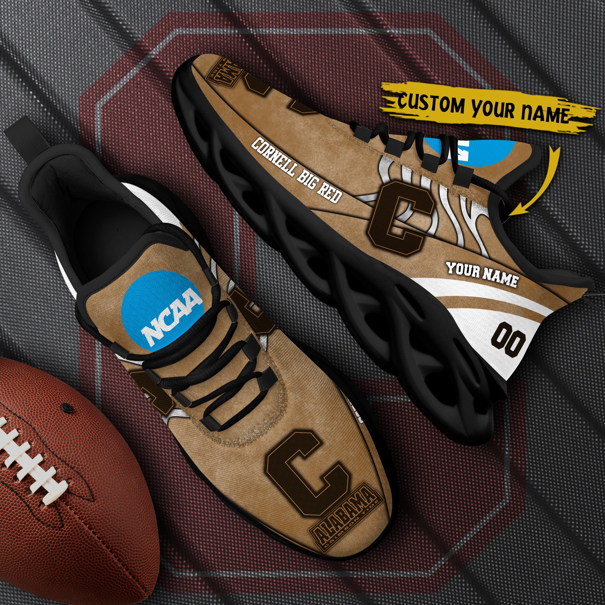 Cornell Big Red Black Max Soul Shoes 2026 Versions Custom Your Name And Number 312