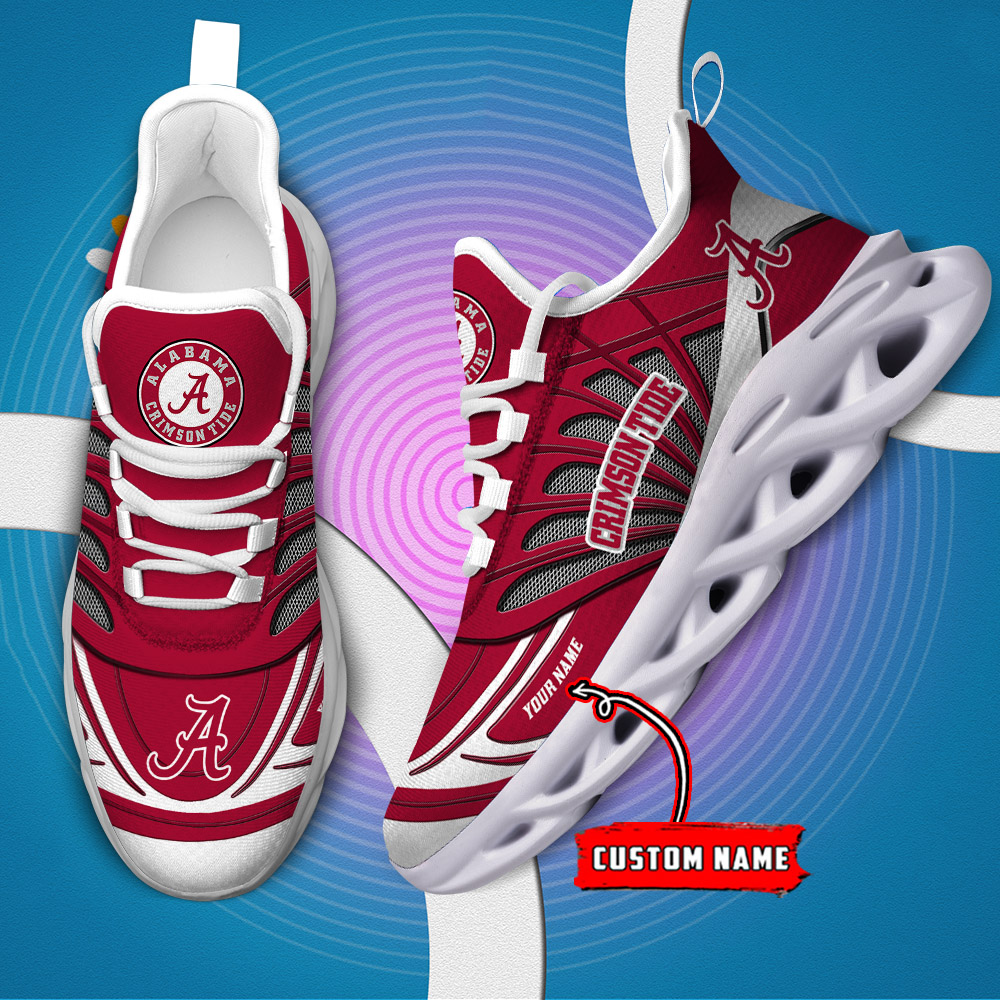 Custom Name 01 Alabama Crimson Tide PERSONALIZED MAX SOUL SHOES DS001