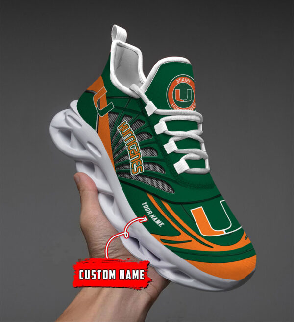 Custom Name 36 Miami Hurricanes PERSONALIZED MAX SOUL SHOES DS001