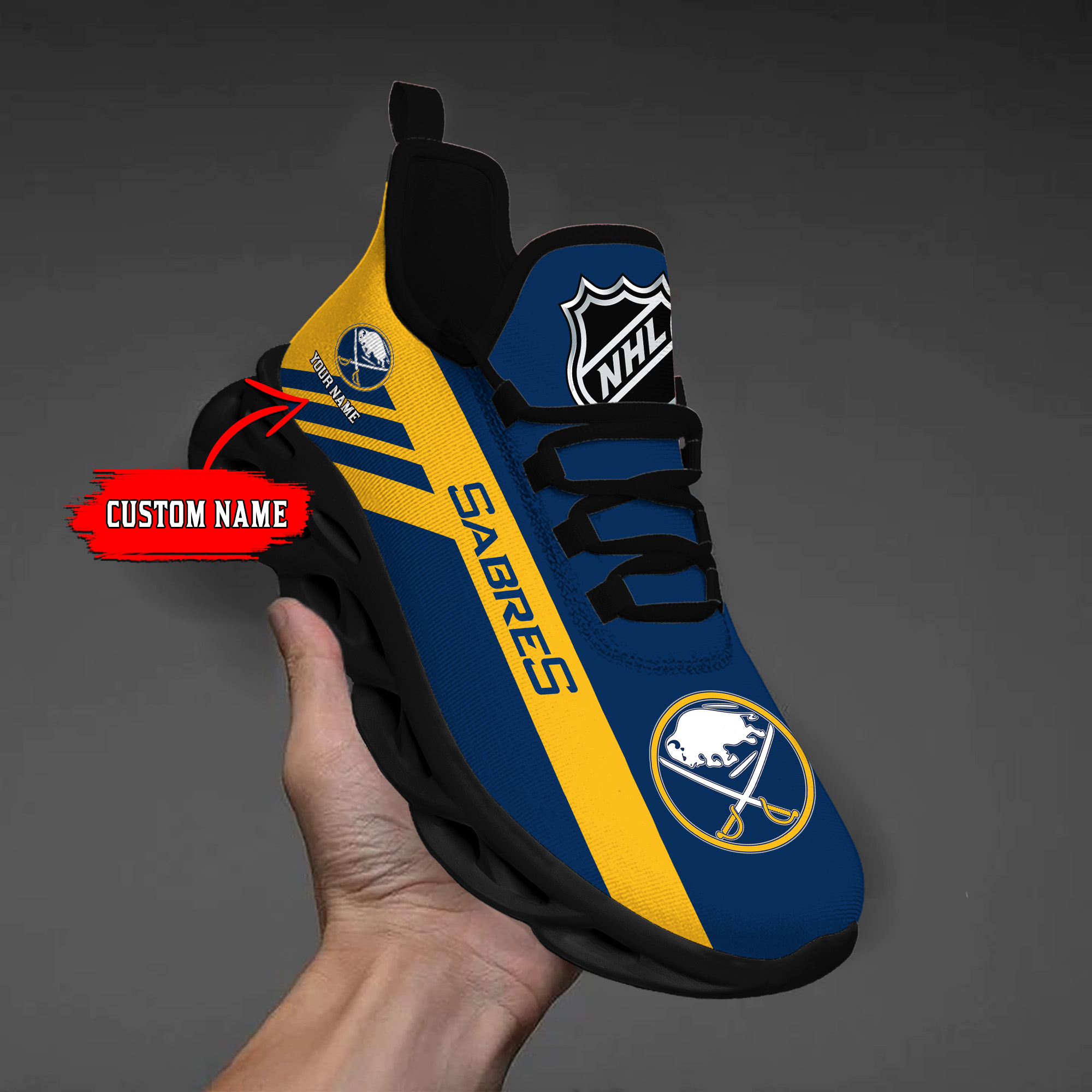 Custom Name Buffalo Sabres PERSONALIZED MAX SOUL SHOES DS004