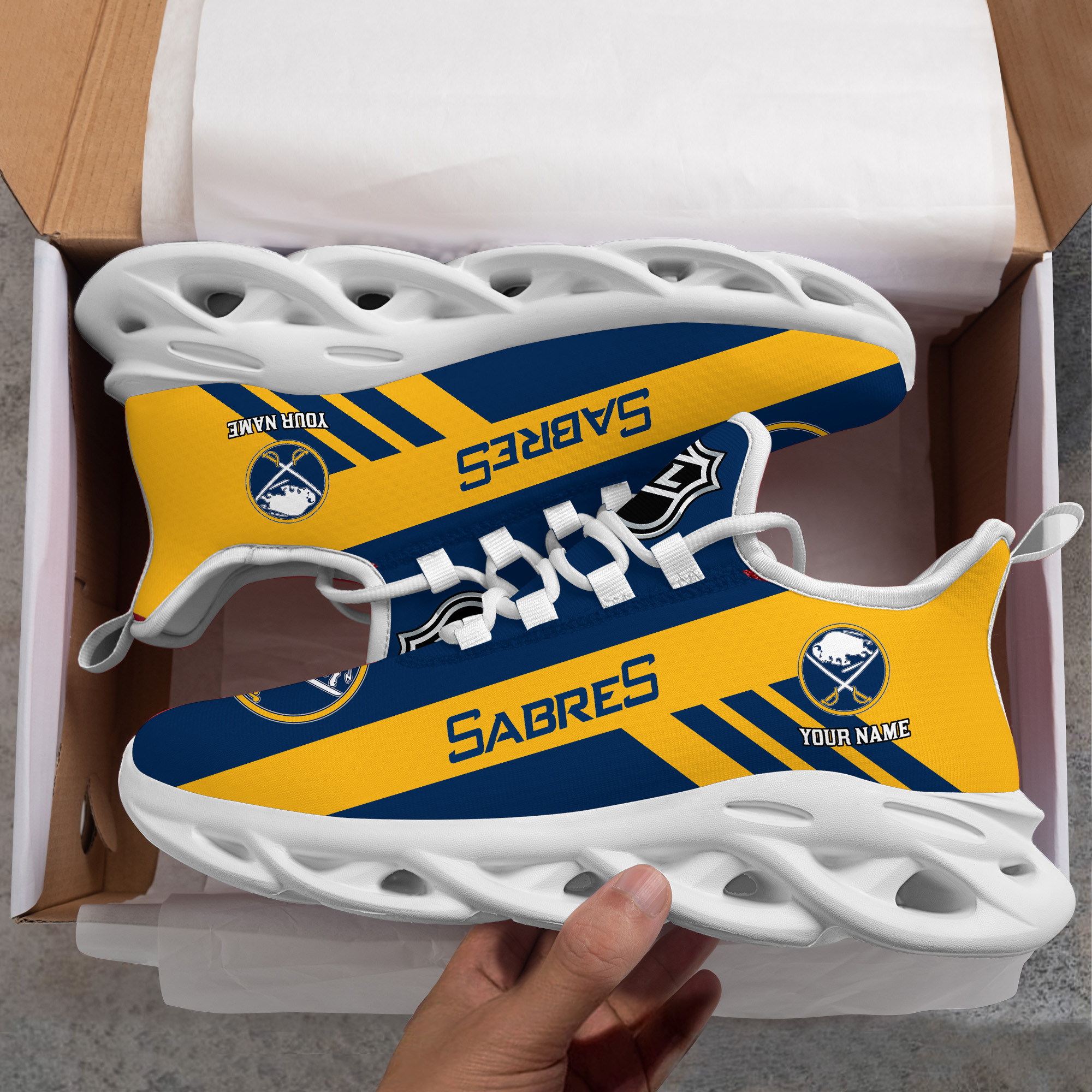 Custom Name Buffalo Sabres PERSONALIZED MAX SOUL SHOES DS004