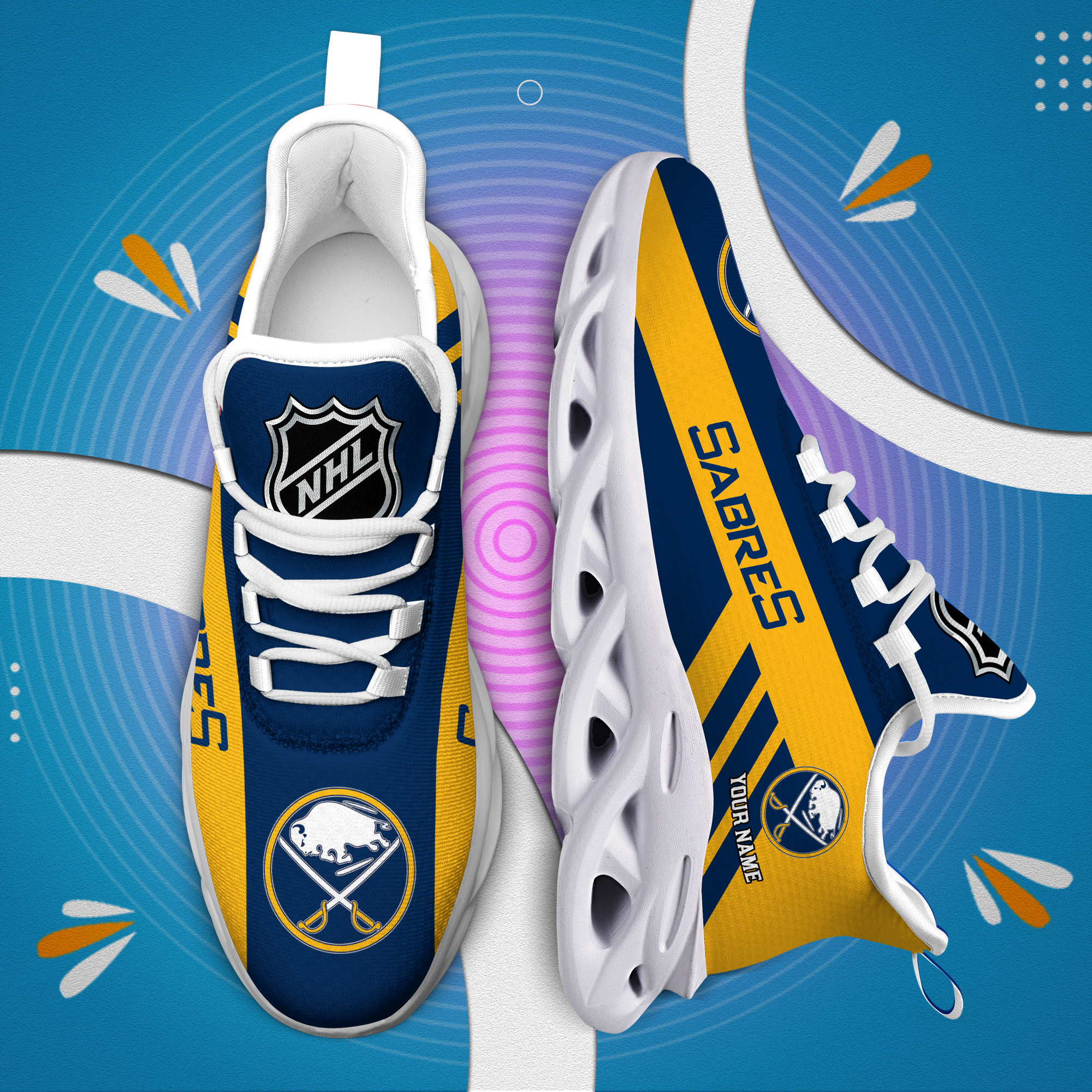 Custom Name Buffalo Sabres PERSONALIZED MAX SOUL SHOES DS004