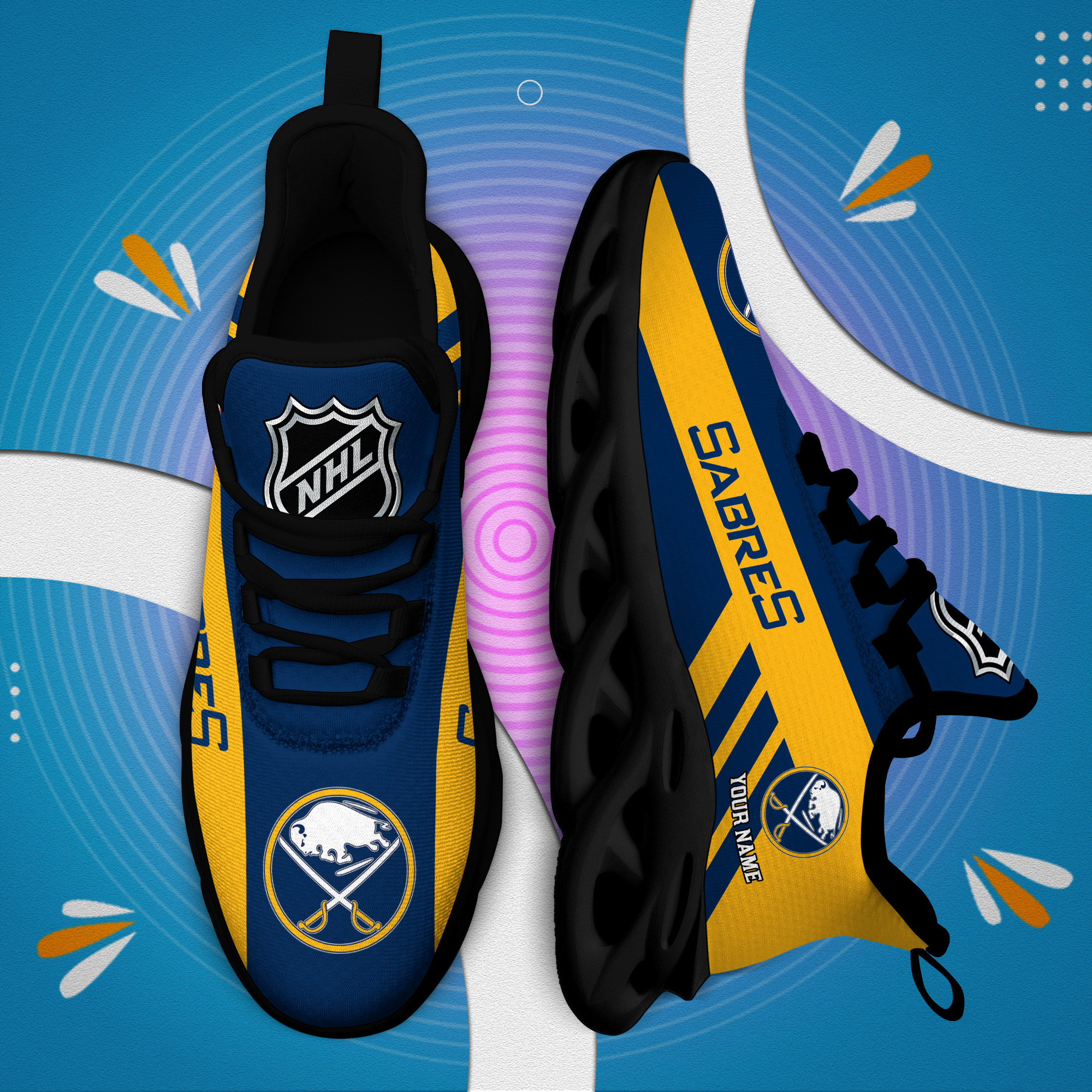 Custom Name Buffalo Sabres PERSONALIZED MAX SOUL SHOES DS004