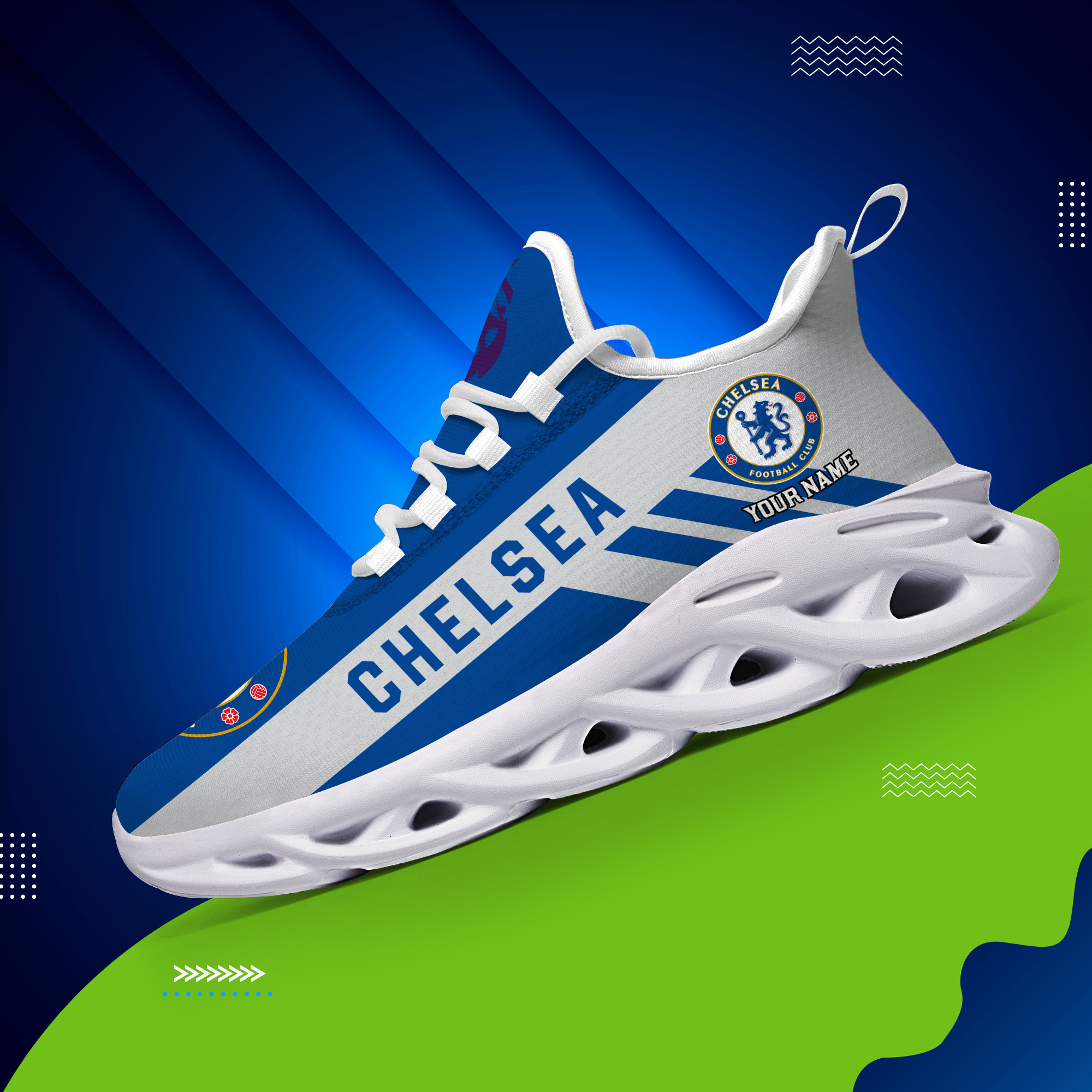 Custom Name Chelsea PERSONALIZED MAX SOUL SHOES DS006 EPL