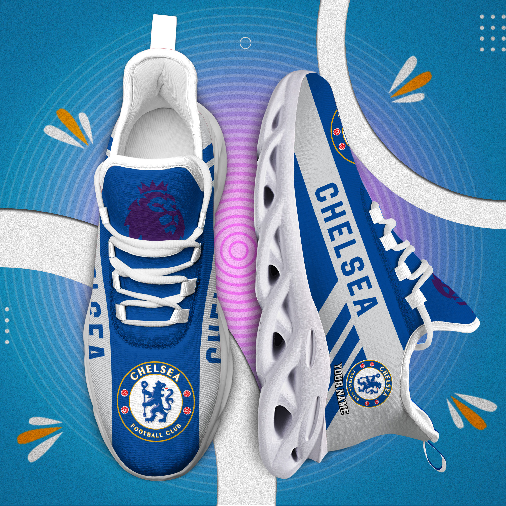 Custom Name Chelsea PERSONALIZED MAX SOUL SHOES DS006 EPL