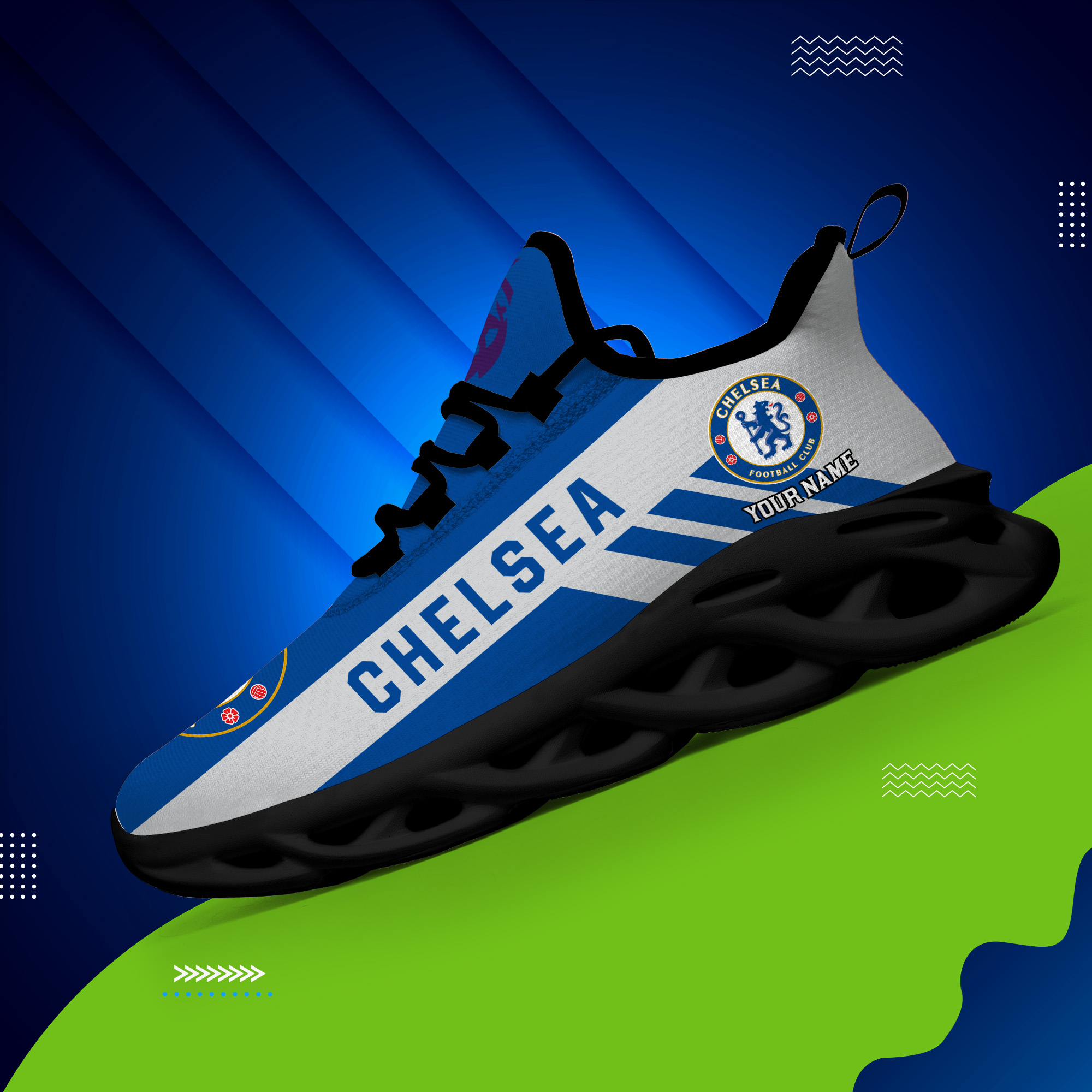 Custom Name Chelsea PERSONALIZED MAX SOUL SHOES DS006 EPL