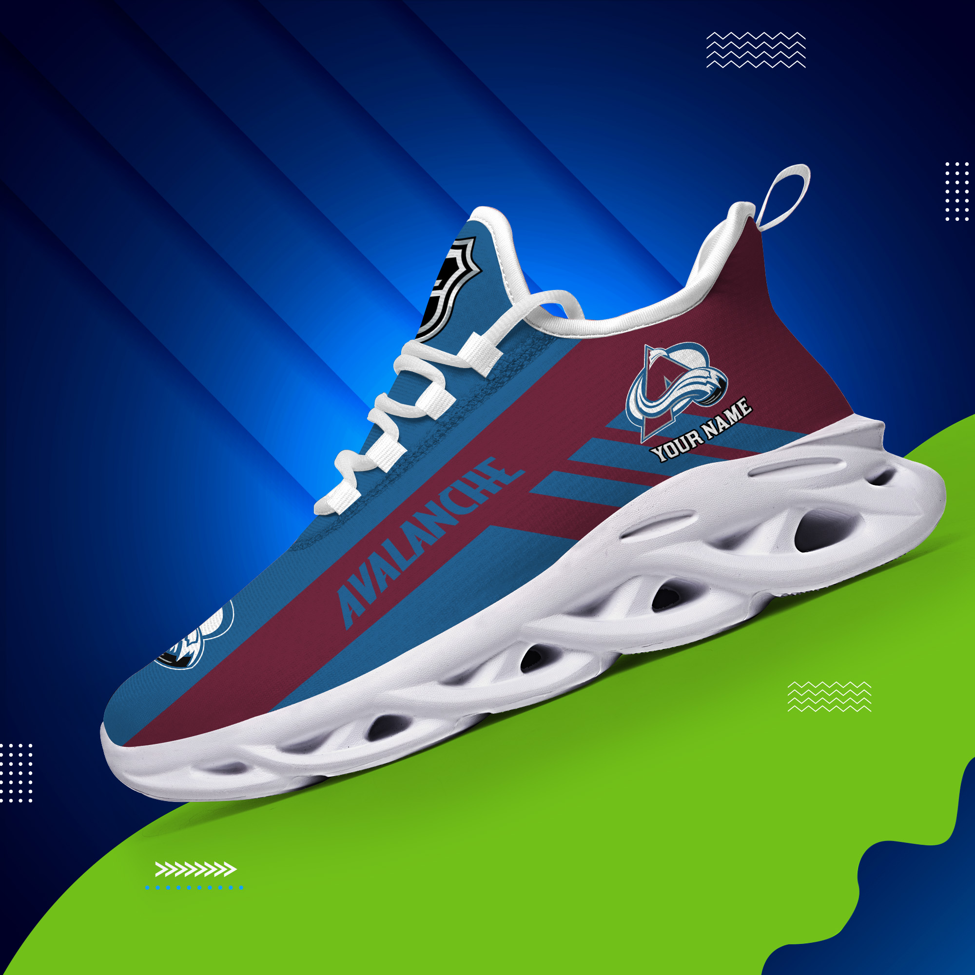 Custom Name Colorado Avalanche PERSONALIZED MAX SOUL SHOES DS004