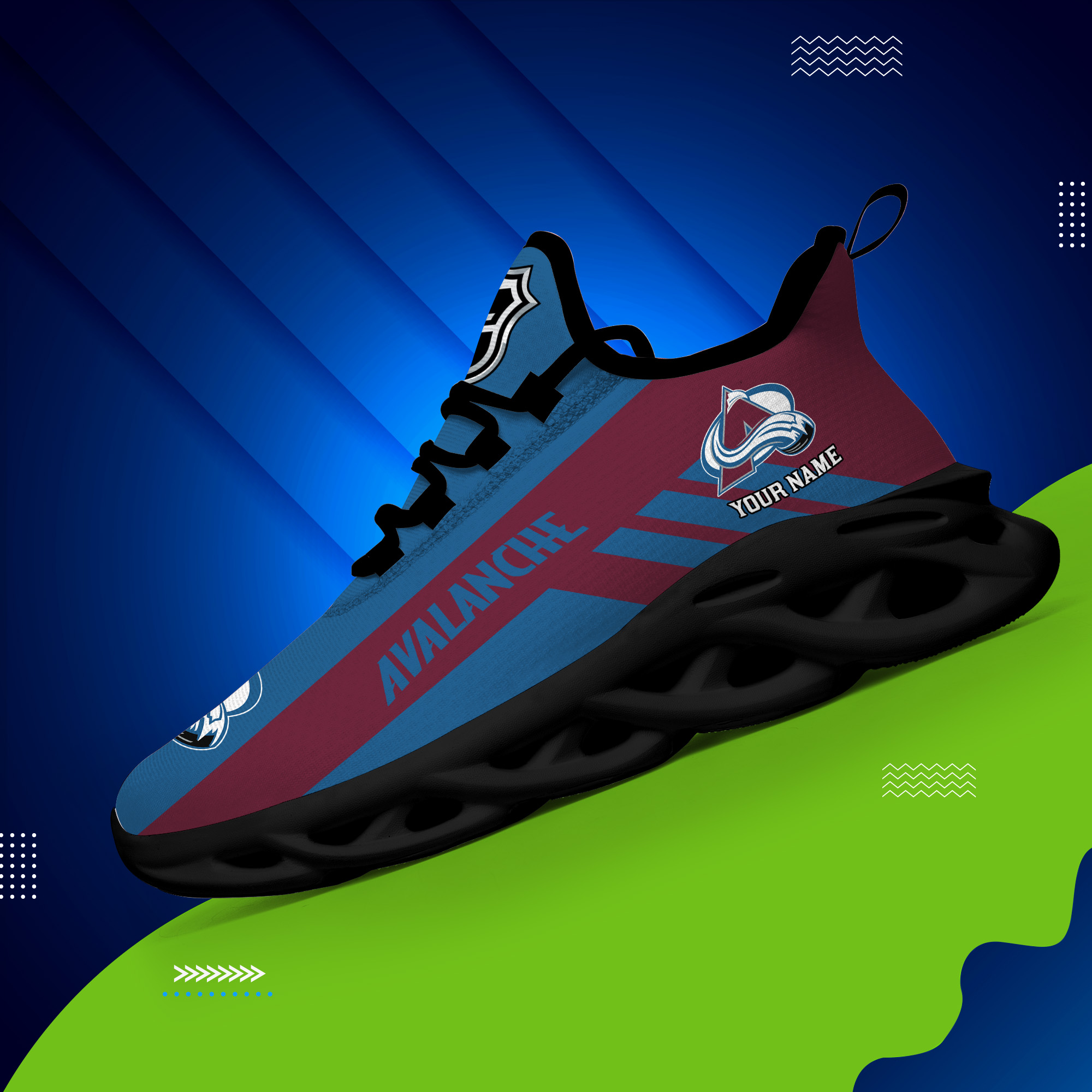 Custom Name Colorado Avalanche PERSONALIZED MAX SOUL SHOES DS004