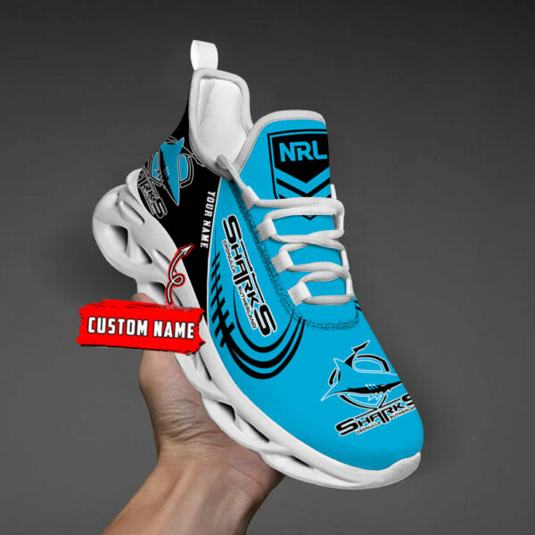Custom Name Cronulla Sharks PERSONALIZED MAX SOUL SHOES DS006
